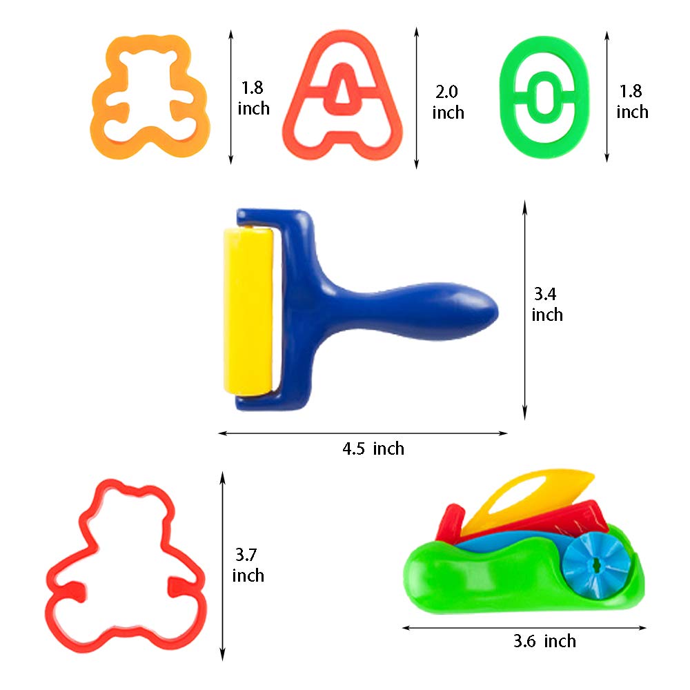 Kids Letter Molds Tools Set,Numeral Various Plastic Animal Molds for Creative Cutting (63 Pieces)
