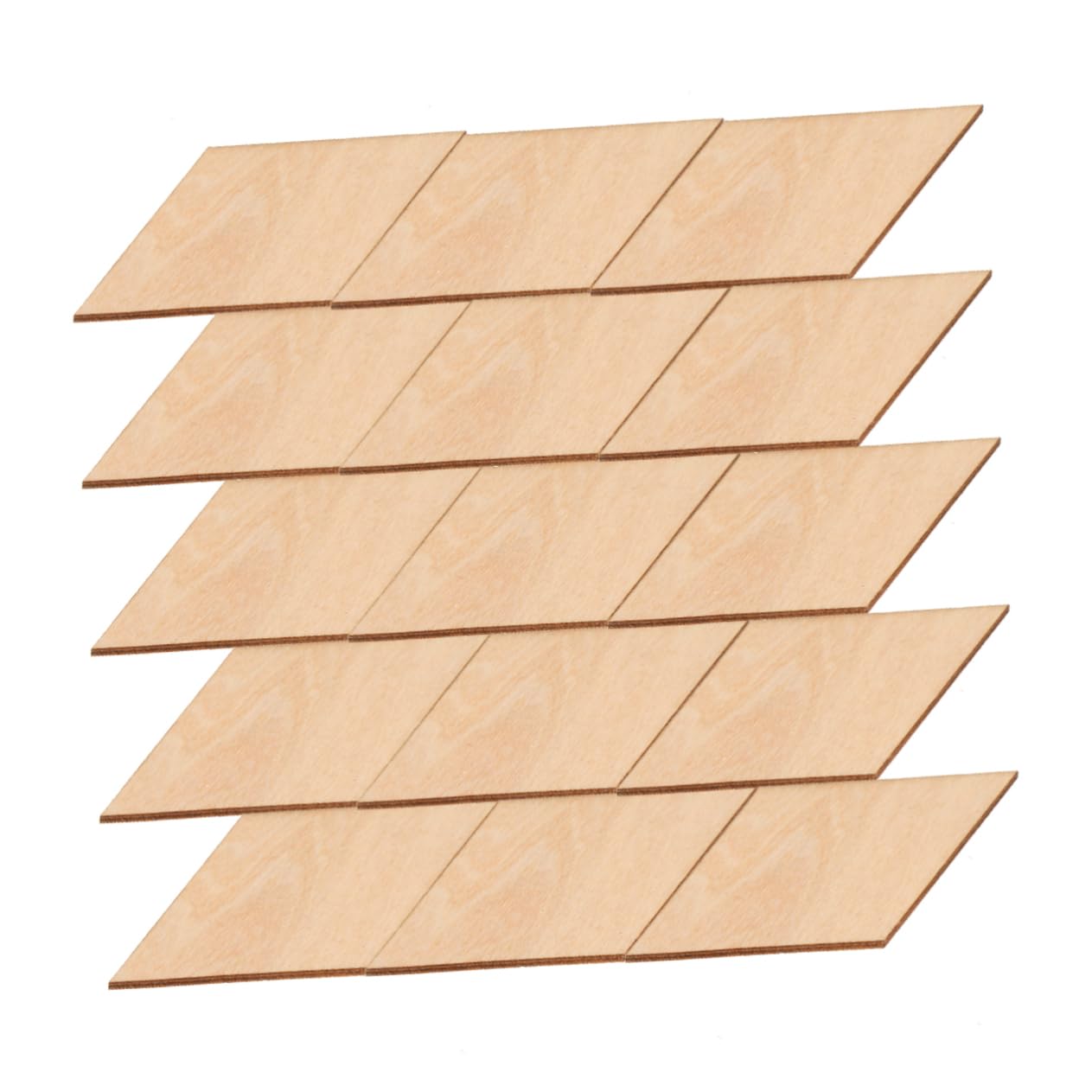 EXCEART 90 Pcs Wooden Rhombus Slices 1.57X3.14 Inch Diamond Shape Wood Pieces for DIY Crafts Home Decor Party Decorations and Christmas Tree Wall Hanging Ornaments
