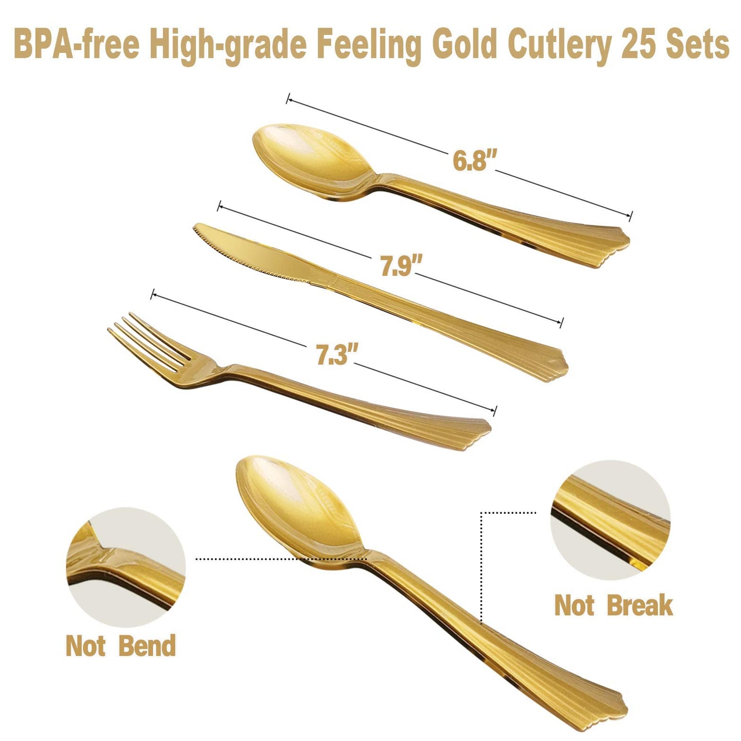 AIRE 175PCS White and Gold Paper Plates Party Supplies for 25 Guests Disposable Decorations Dinnerware Golden Dot Paper Plates Napkins Cups Gold Plastic Forks Knives Spoons for Mothers Day Birthday