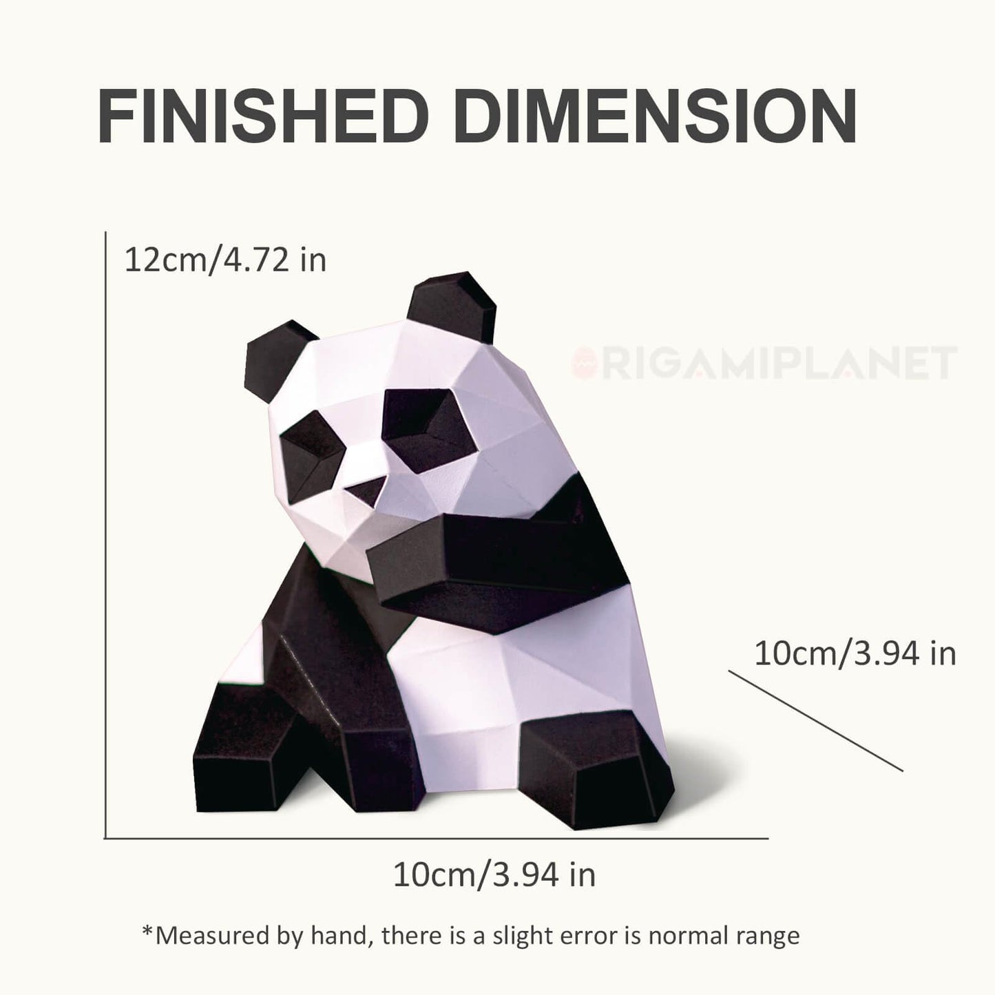 ORIGAMIPLANET 3D Panda Fanfan Origami Paper Craft Kit, Fun DIY Pre-Cut 3D Paper Art Model for Teens & Adults, Easy Handmade Animal Figurine Sculpture Gift Set for Bookshelf Decoration
