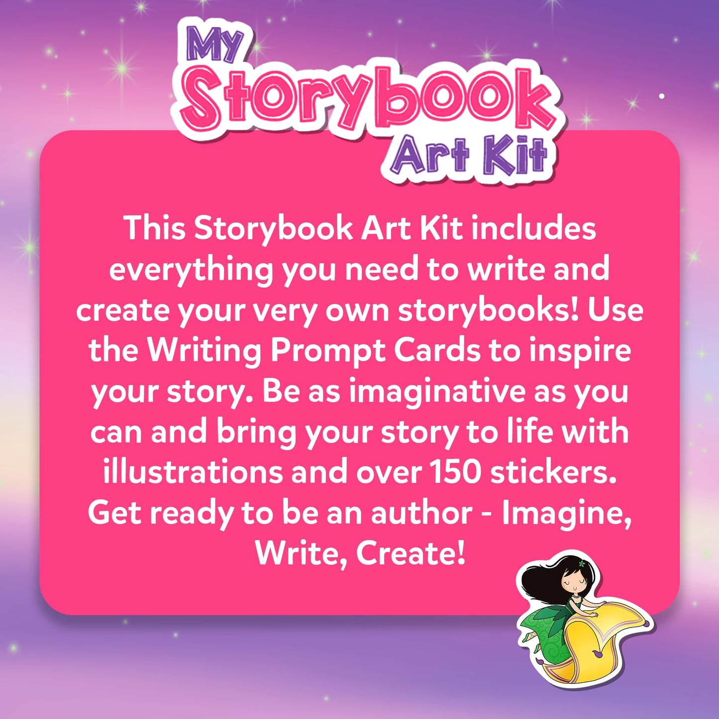 Skillmatics Storybook Art Kit - Create Fairytale Stories, DIY Craft & Writing Kit with 300+ Stickers, Scrapbooking & Journal Activity, Screen-Free Fun, Gifts for Kids Ages 5, 6, 7, 8, 9, 10