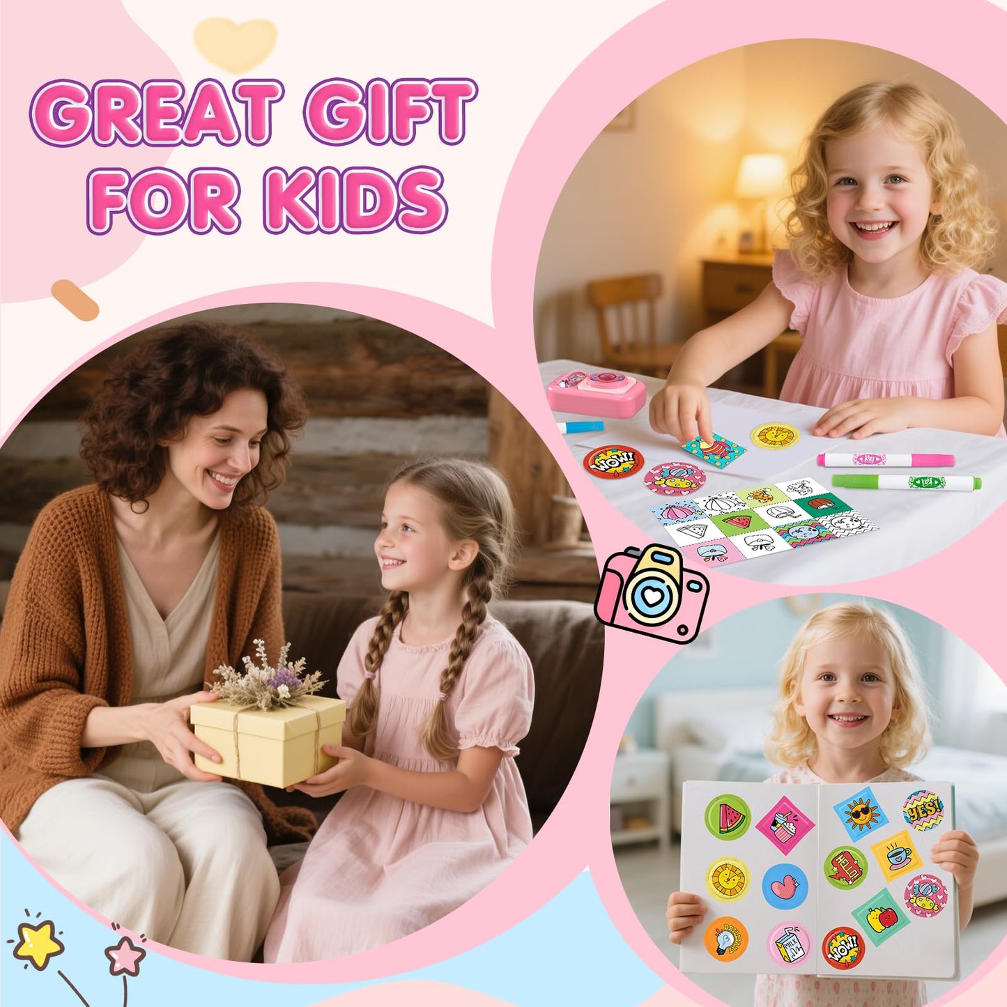 Hewaurorion Puffy Sticker Maker for Kids — Make Your Own 3D Stickers, 90-Piece DIY Craft Kit with Unicorn Machine, Arts and Crafts for Girls Boys Ages 6-10, Screen-Free Birthday Gift
