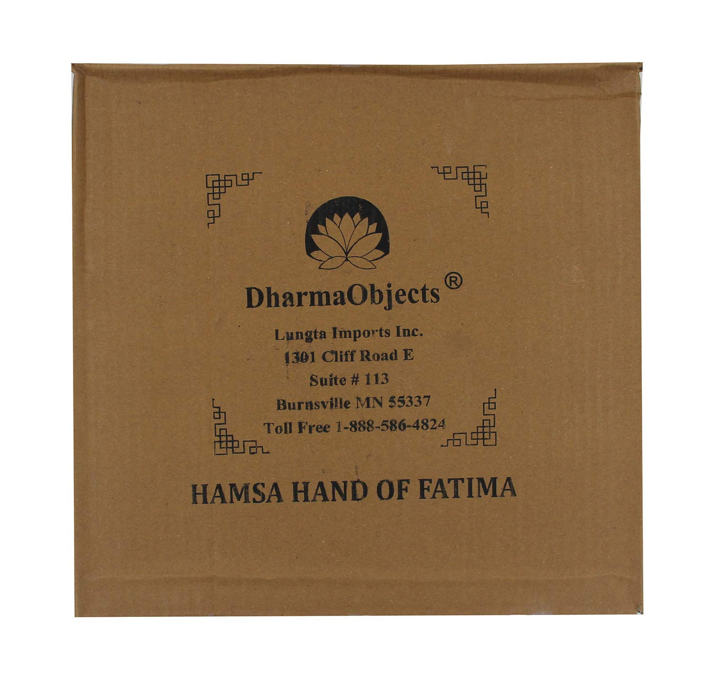 DharmaObjects Handcrafted Hamsa Hand Of Fatima Home Blessing Protection Wooden Rustic Wall Mounted Decor Hanging Art (Brown)