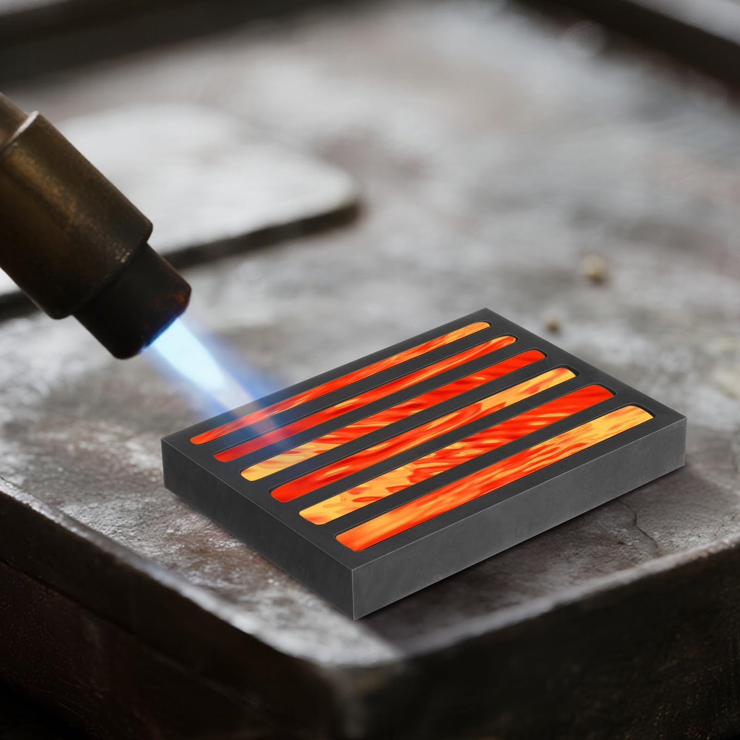 VILLCASE Graphite Ingot Mold, 6-in-1 Long Bar Smelting Mold for Metal Casting, Metal Melting Refining Crucible Tool for Gold Silver Copper Aluminum Lead and Jewelry Casting