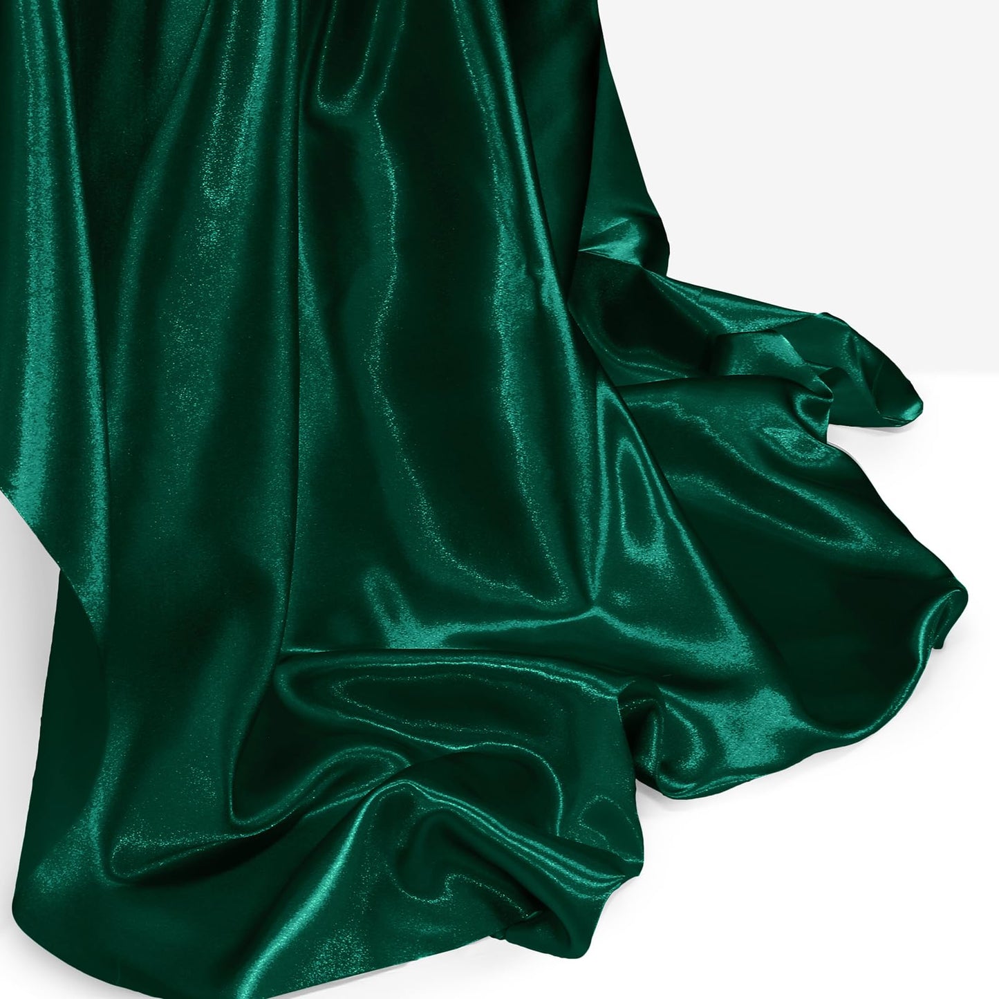 Homiest Emerald Green Satin Fabric by The Yard, 3 Yards x 58 Inch Charmeuse Satin Fabric Silky & Shiny Cloth Fabric, Smooth Bridal Satin Fabric for Wedding Dress, Clothing Making, DIY Crafts, Sewing