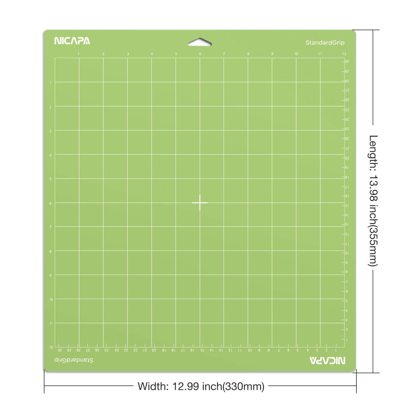 NICAPA StandardGrip Cutting Mat for Cricut, 12x12 inch, 10 Pack, Green, Paper, StandardGrip, Cutting Board, Crafting