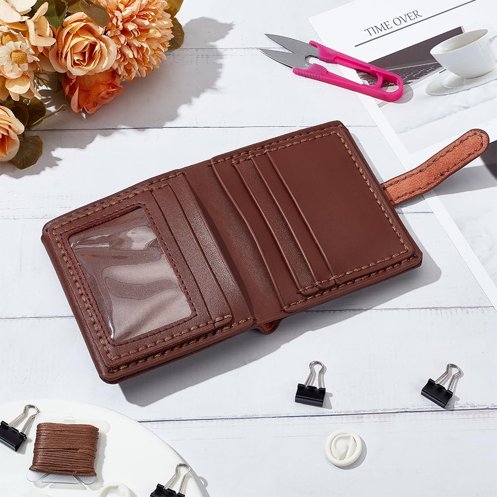 ANATTASOUL DIY Wallet Kits for Men Brown Trendy Credit Card Wallet Kit Set DIY Men's Classic Craft Tools Billfold Kit Handmade Wallet Gifts for Dad Friends Boyfriends Family
