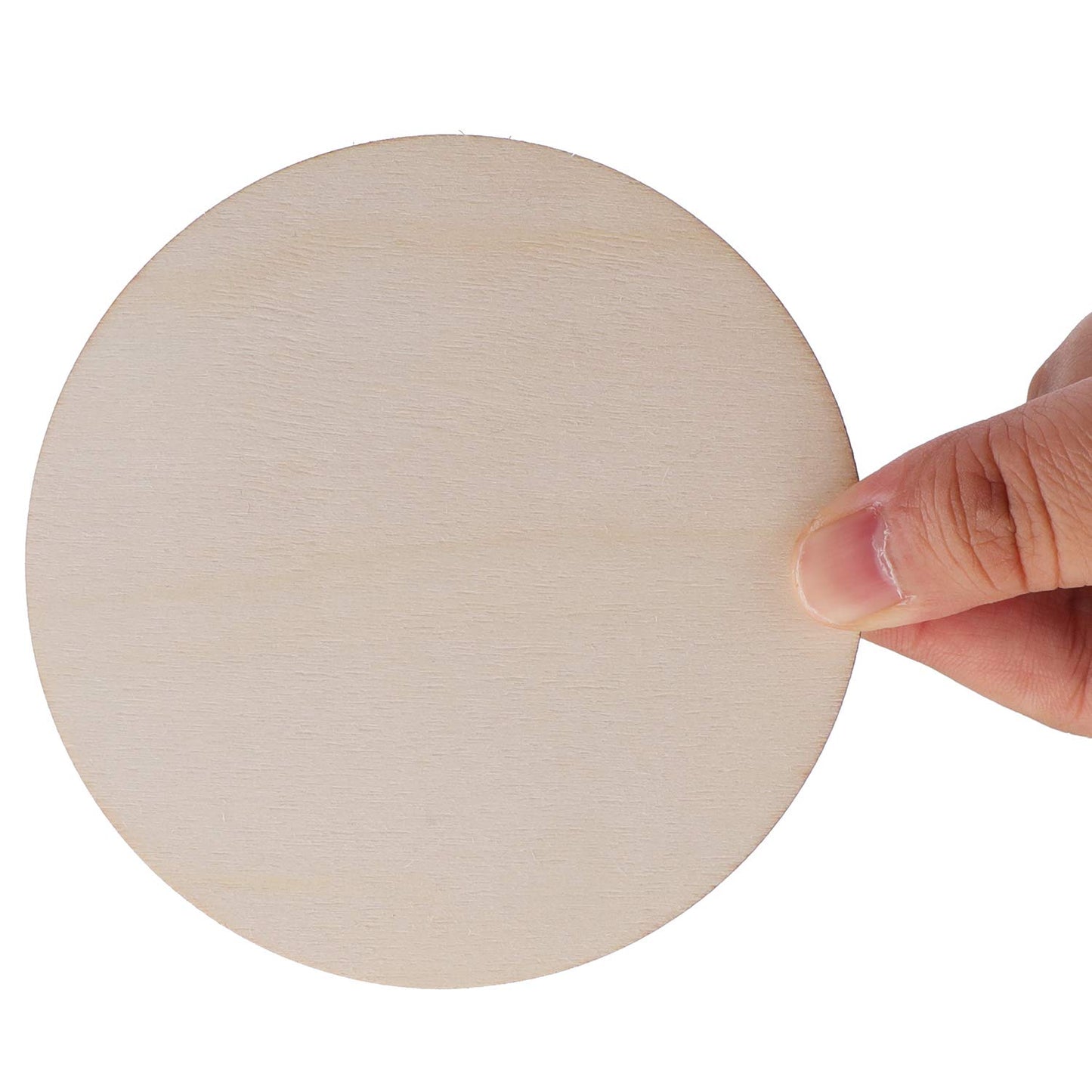Foraineam 100 Pieces 4 Inch Unfinished Wood Circle Cutouts Round Natural Wooden Craft Circles Slices for Wooden Coasters, DIY Crafts, Painting, Writing, Engraving and Home Decoration