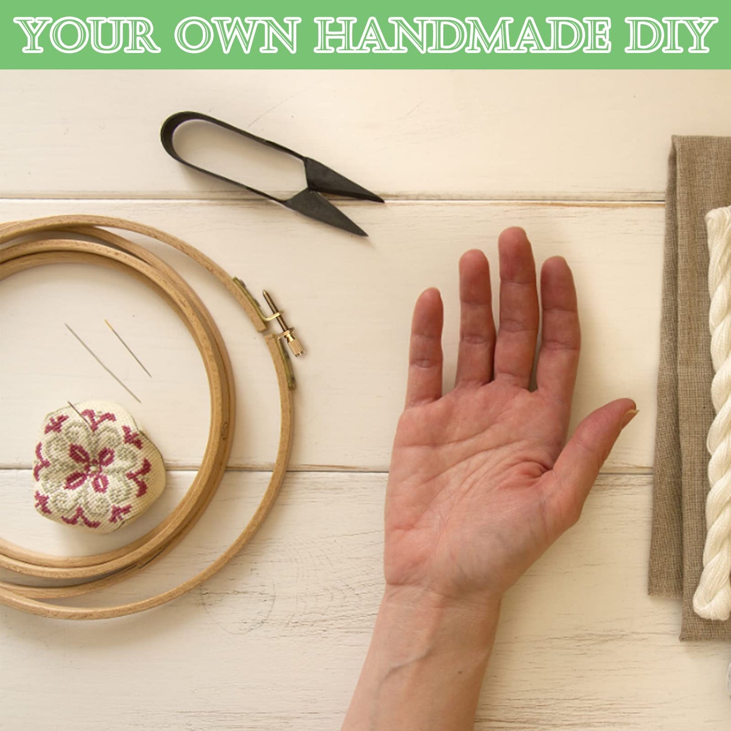 ZOCONE 6 PCS Beech Wood Embroidery Hoops, Wood Circle Hoop Ring Cross Stitch Hoop for Embroidery, Cross Stitch, Needlework, Art Craft Handy Sewing and Christmas Decoration (Size-6")