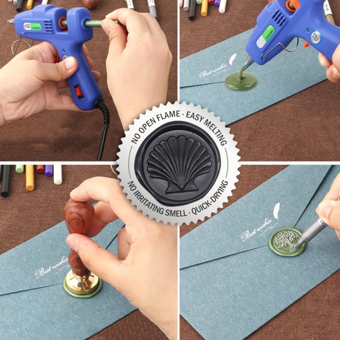 40 Pcs Glue Gun Sealing Wax Sticks for Wax Seal Stamp, Black Wax Sealing Glue Gun Sealing Wax Sticks Mini Glue Stick, Great for Wedding Invitations,Christmas Gift (Black)