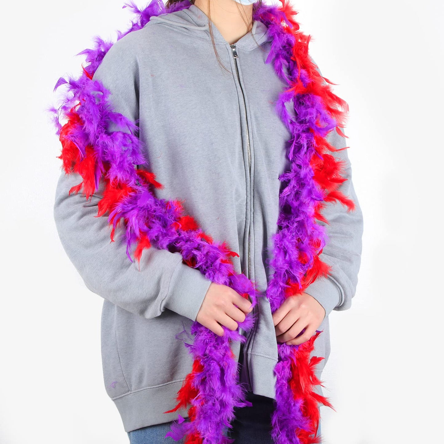 16 Pieces Boas for Party Bulk 6.6 ft Feather Boas for Adults Halloween Costume Dress up DIY Party Neon Accessories, Pink, Red, Green, Yellow, Blue, Black Feather Scarf, 16 Colors