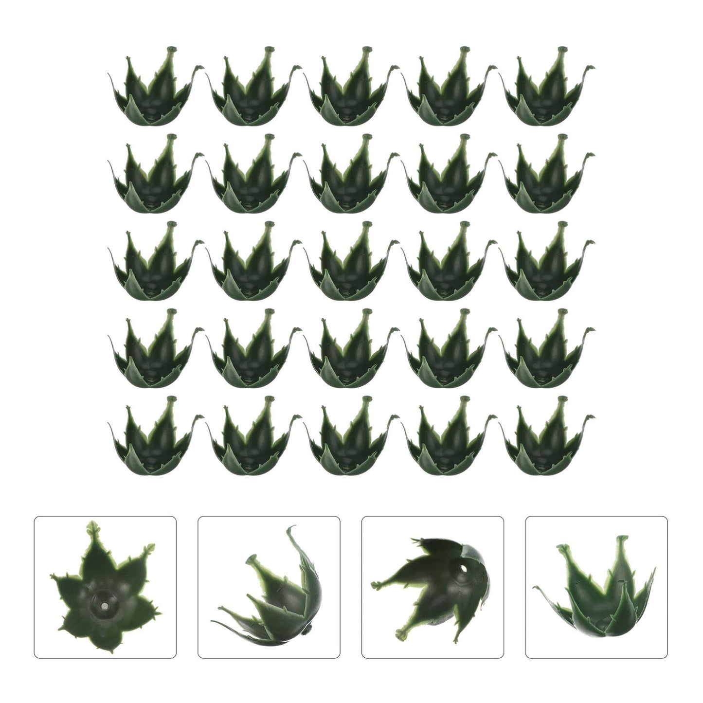 EXCEART 50Pcs Simulated Flower Calyxes 1.77 Inch Artificial Flower Receptacles for DIY Soap Flowers Rose Crafts Green Plastic Holders for Wedding Home Decor