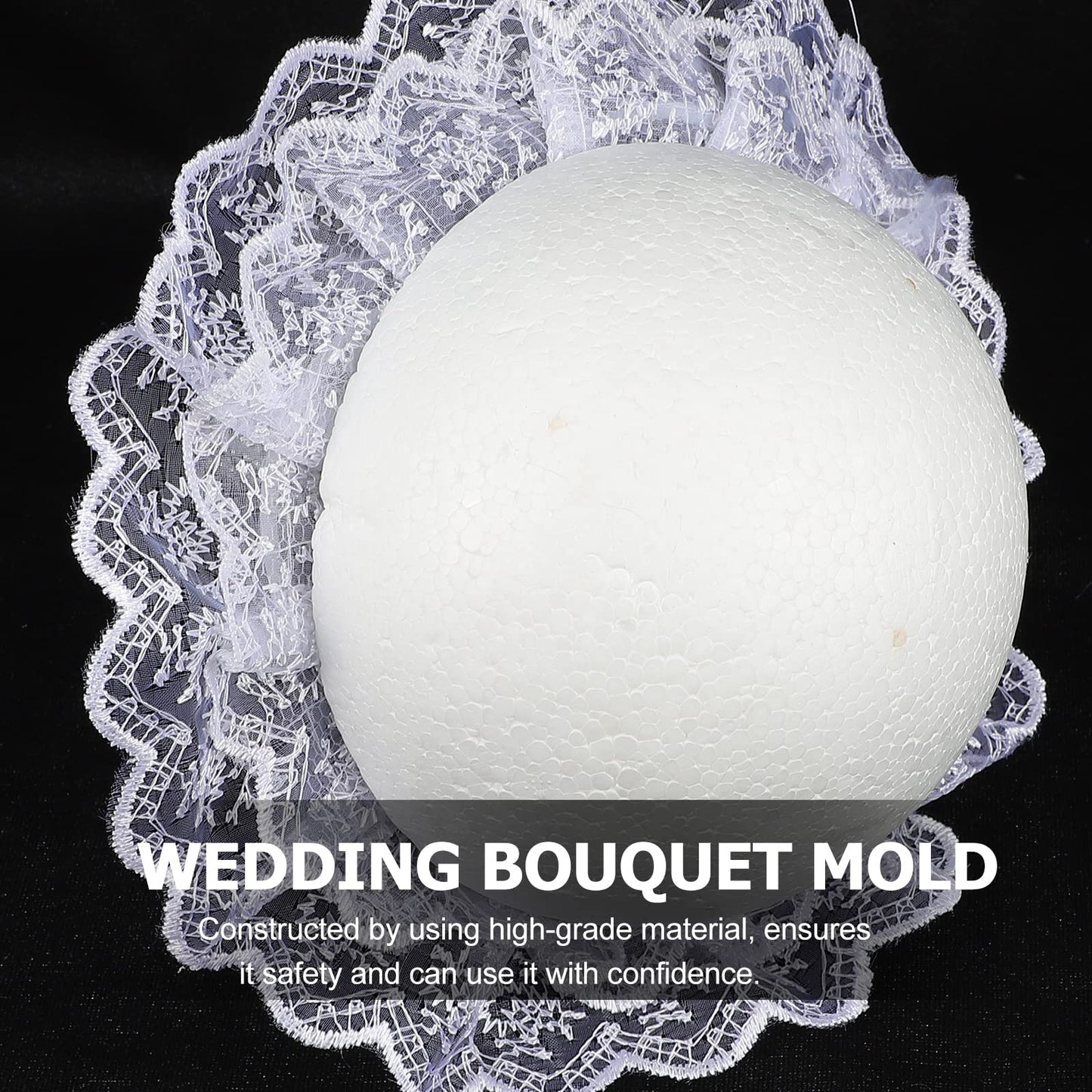 jojofuny Floral Foam Bouquet Holder with Lace – DIY Wedding Bridal Bouquet Mold for Fresh & Artificial Flowers, Perfect for Brides, Florists & Wedding Decor, Ideal for Bridal & Bridesmaid Showers