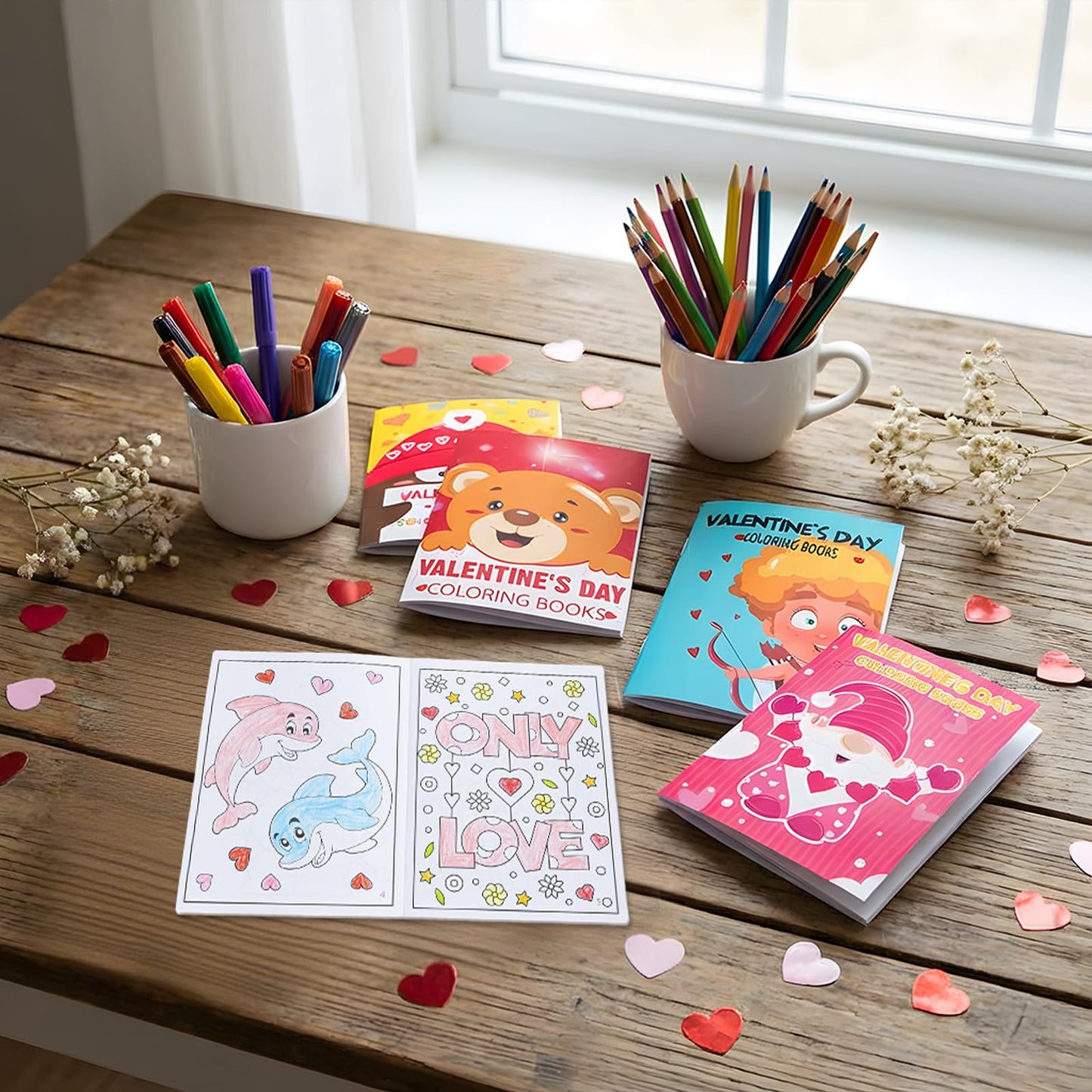 Eternity sky 54PCS Valentines Coloring Book for Kids-Valentine's Day Goodie Bag Stuffer Filler Gift School Classroom Activity Party Favors Supplies
