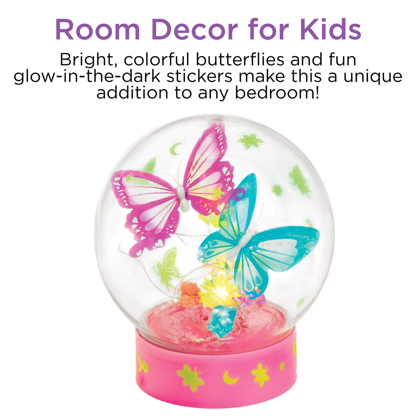 Creativity for Kids Butterfly Fairy Lights Kit | Create a Glowing Fairy Night Light with Butterflies & Sparkle | Relaxing DIY Craft & Imaginative Room Décor for Kids Everywhere (Ages 7+)
