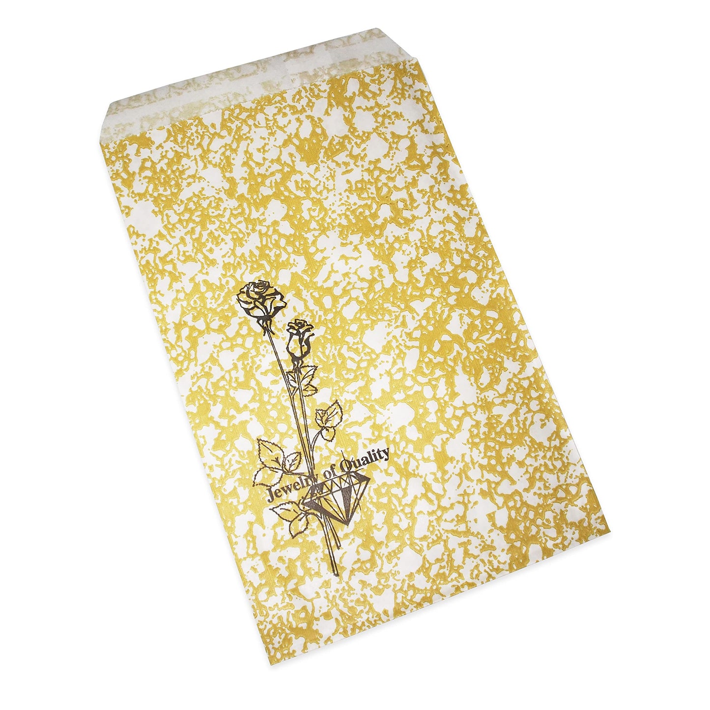 CuteBox Goldtone Jewelry of Quality Flat Paper Gift Bags 100pcs (4" x 6") for Retail, Merchandise, Packaging, Handmade Goods, Arts and Crafts, Outdoor Events, Holidays, Weddings
