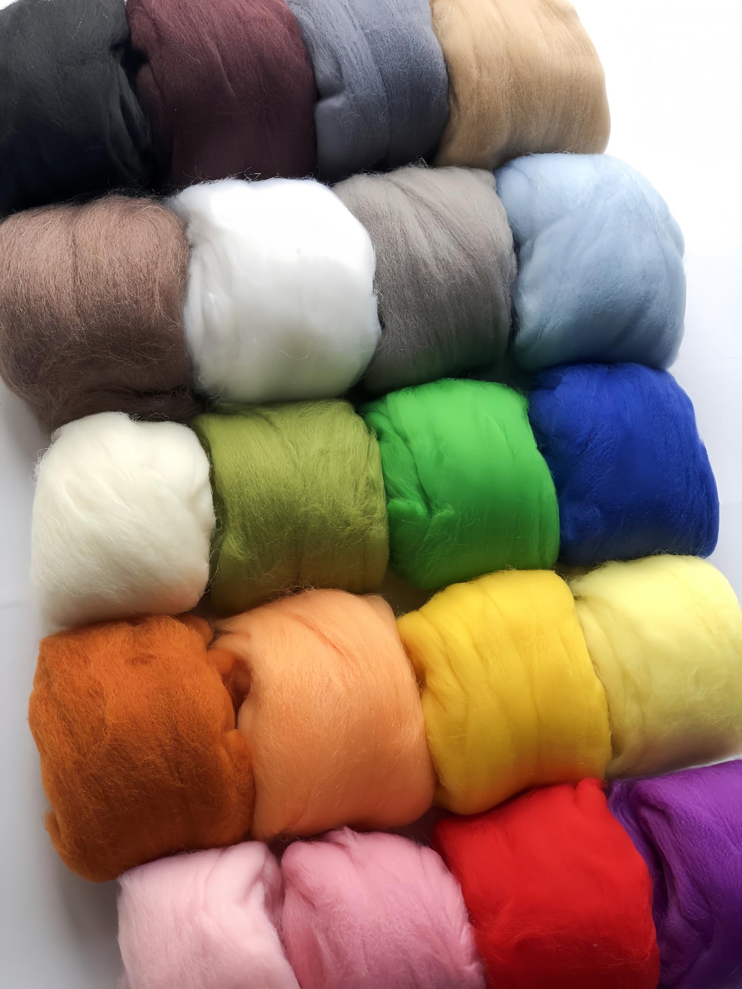 T.F GHG Wool Roving for Needle Felting,20 Colors Total 250G/8.8OZ,100% Natural New Zealand Wool,Fine Wool for Felting Yarn Craft Supplies, Wet Felting & Spinning Needlecrafts for Starter Beginner