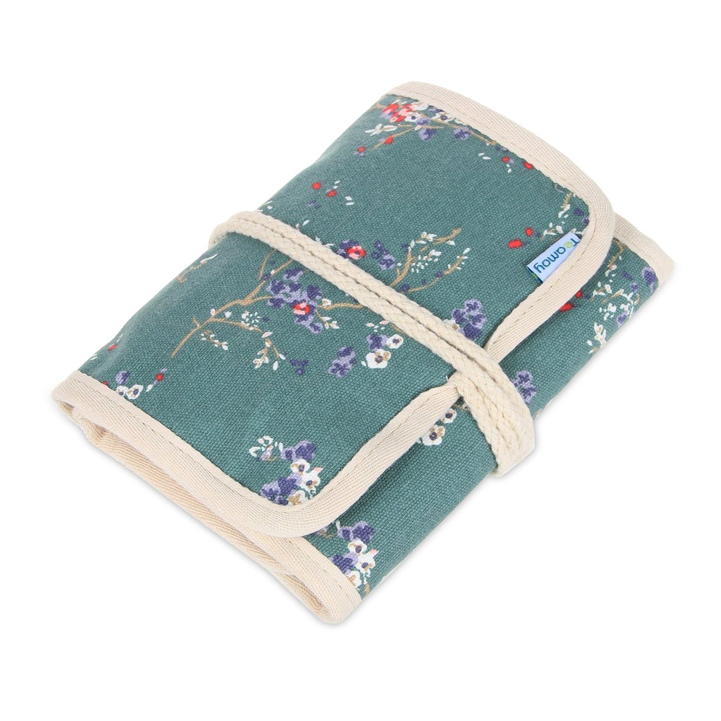 Teamoy Crochet Hook Case, Roll Bag Holder Organizer for Various Crochet Needles and Knitting Accessories, Plum Flowers