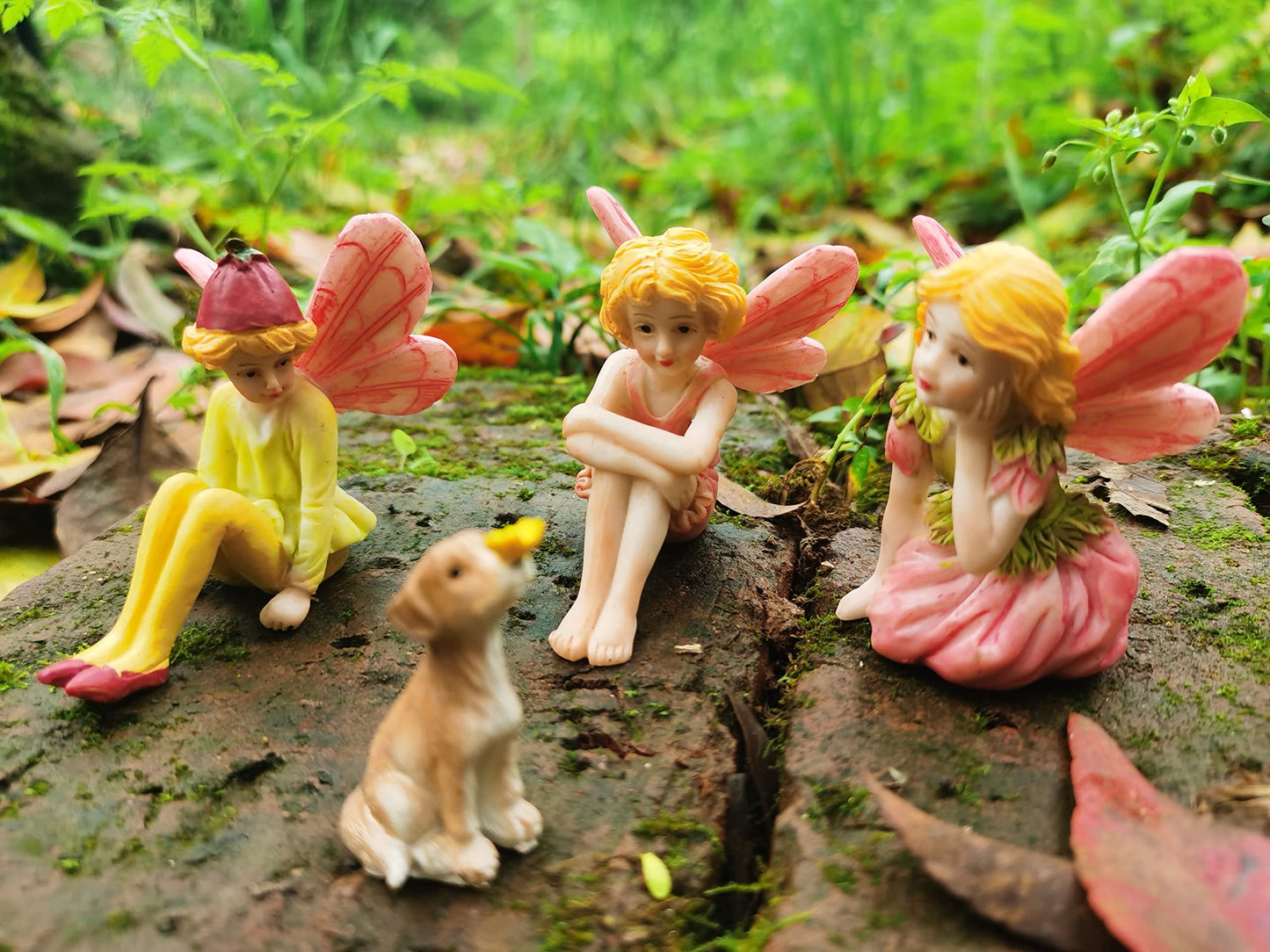 Miniature Fairies for Fairy Garden Fairy Figurines Accessories Outdoor Little Fairies Mini Fairies Set for Kids Garden Miniature Boy Fairies