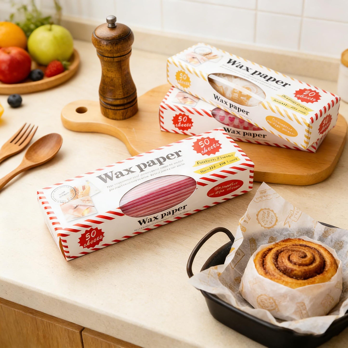 Sunch Craft 100 Sheets Wax Paper Sheets Heart & Rose Pattern Greaseproof Basket Liners Wrap Paper Sandwich Burger Chips Cookies Deli Paper Food Grade Baking Parchment 8.5 x 9.8 in