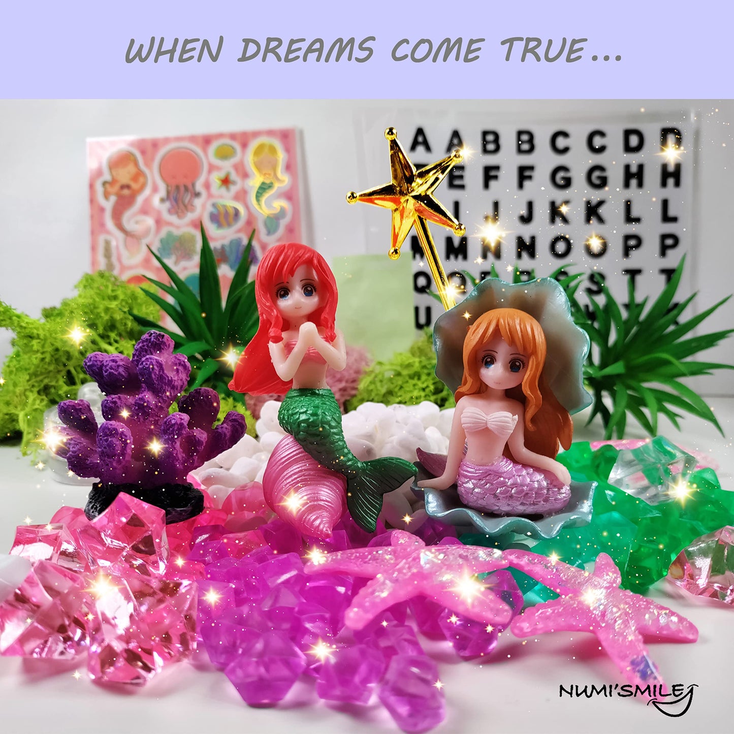 Make Your Own Light-Up Mermaid Terrarium Kit for Kids, Mermaid Gifts for Girls Ages 4 5 6 7 8 9 10 Years and up, DIY Mini Garden Nightlight Project, Arts and Crafts for Kids, Mermaid Toys for Girls
