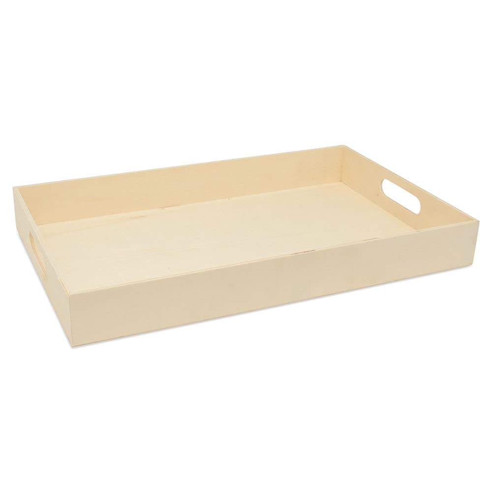 Unfinished Wood Nesting Trays with Handles, Set of 6, for Crafting, Resin, Organizing, DIY Décor, and Montessori Activity, by Woodpeckers