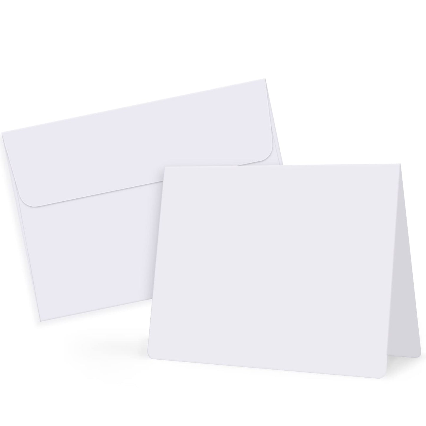 Eupako 50 Pack White-Blank-Cards-and-Envelopes-5x7-Heavyweight-Folded-Cardstock-and-A7-Envelopes-Self-Seal for DIY Greeting Cards, Invitations, Wedding, Baby Shower, Birthday