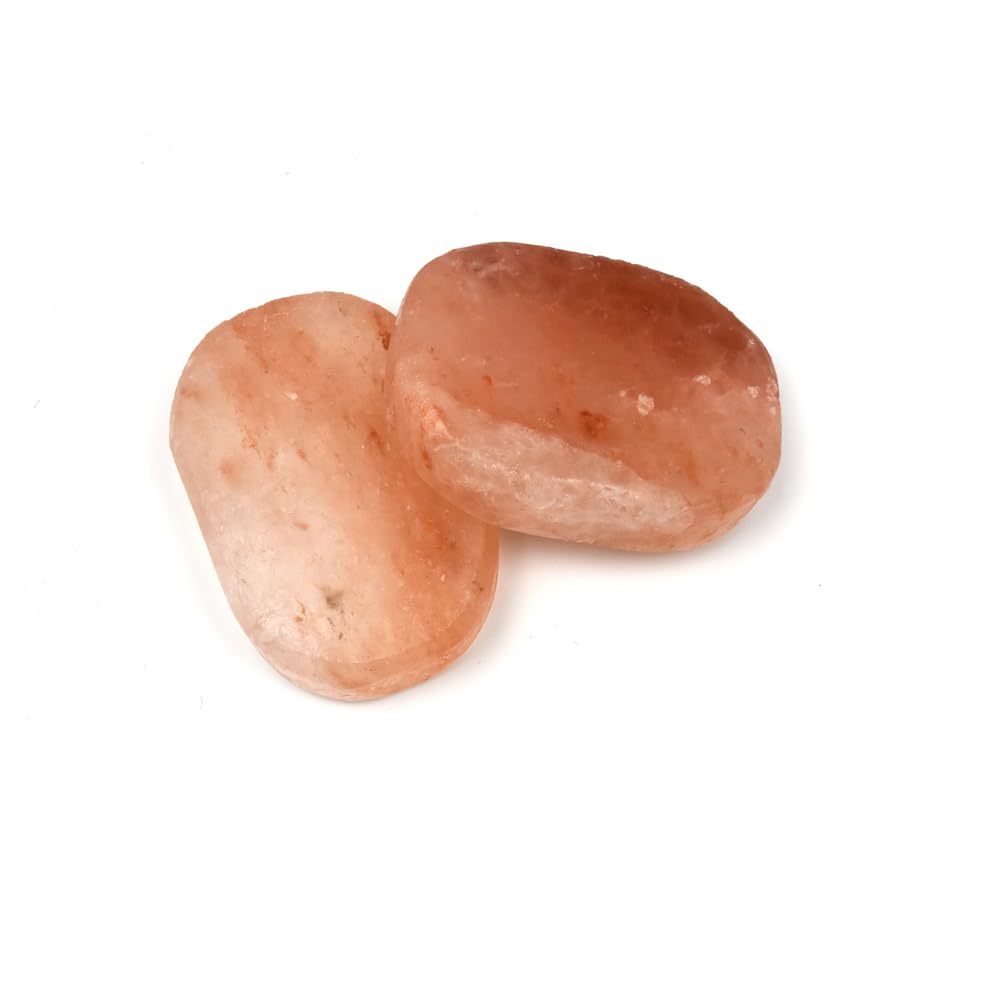 QYLHH 2 Pcs Himalayan Salte Stones Hot Massage Stones Set Warm Rocks Kit for Facial SPA Pink 3.14 x 2.36 in