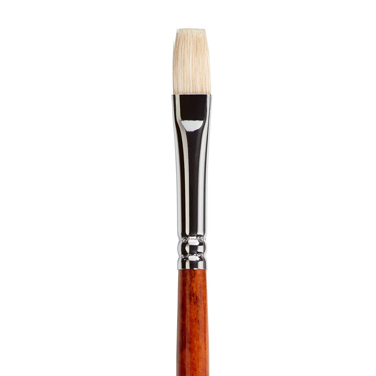 KINGART 12-Piece Long Handle White Hog Hair Artist Paint Brush Set, Perfect for Acrylic Oil Gouache Watercolor, Painting Brushes Kit for Canvas & Fabric with Storage Case
