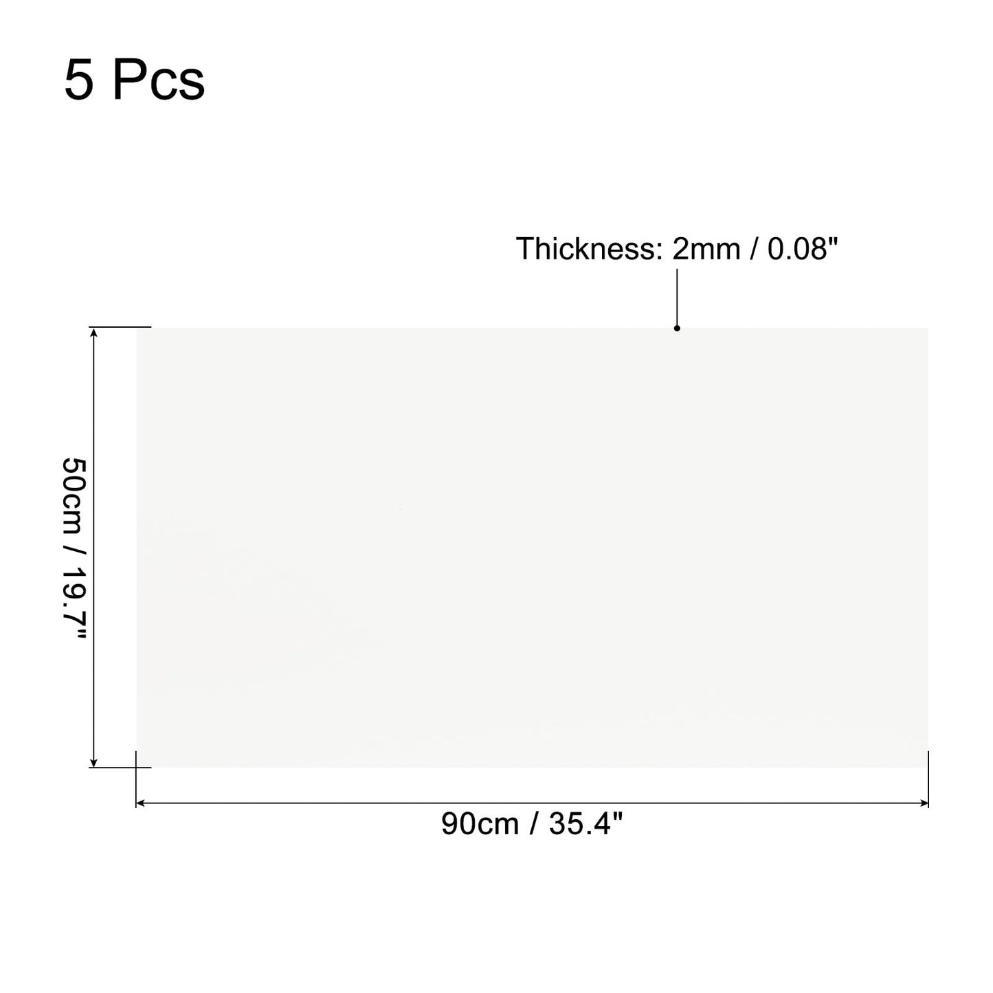 MECCANIXITY EVA Foam Sheets White 35.4 Inch x 19.7 Inch 2mm Thick Crafts Foam EVA Sheets for Costumes, Arts and Crafts Projects Pack of 5