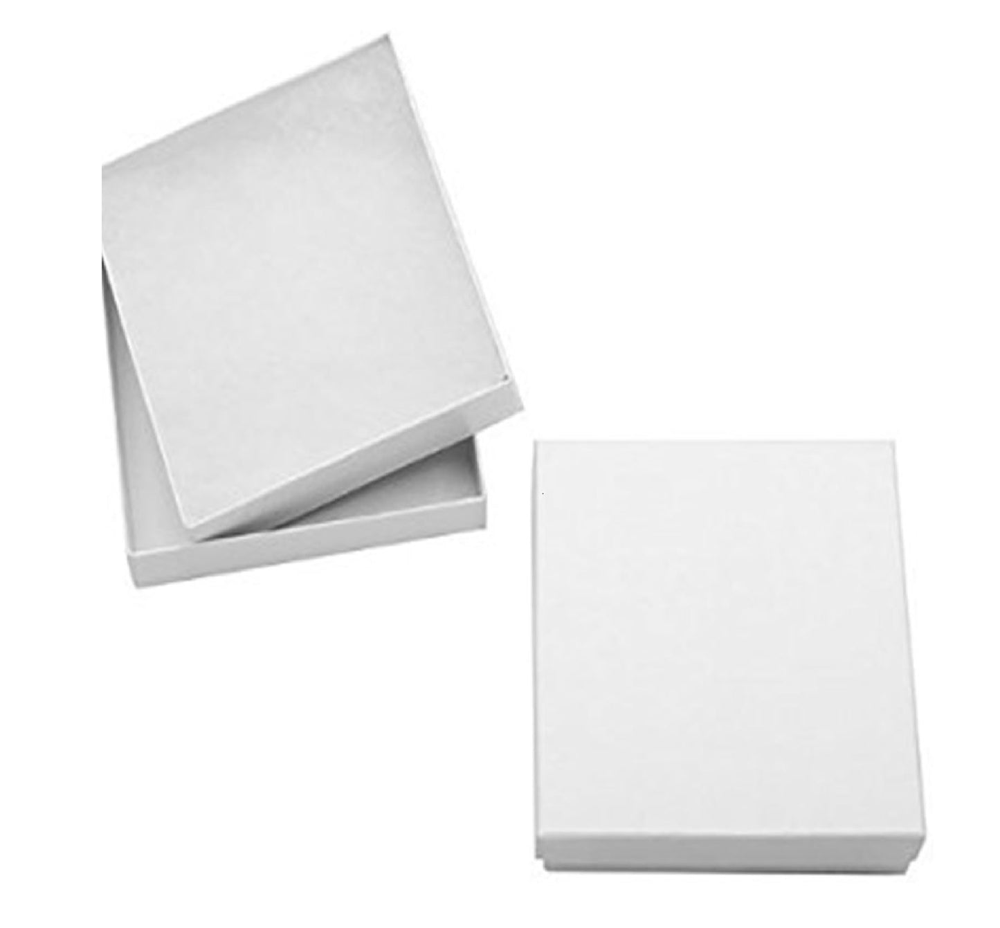 RJ Displays 15 Pack Swirl White Cotton Filled Paper Cardboard Jewelry Necklaces, Bracelets, Jewelry Sets, Watches, Belt Buckles Gift Packaging, and Retail Display Boxes Size: 7" x 5" x 1-1/8" Inch
