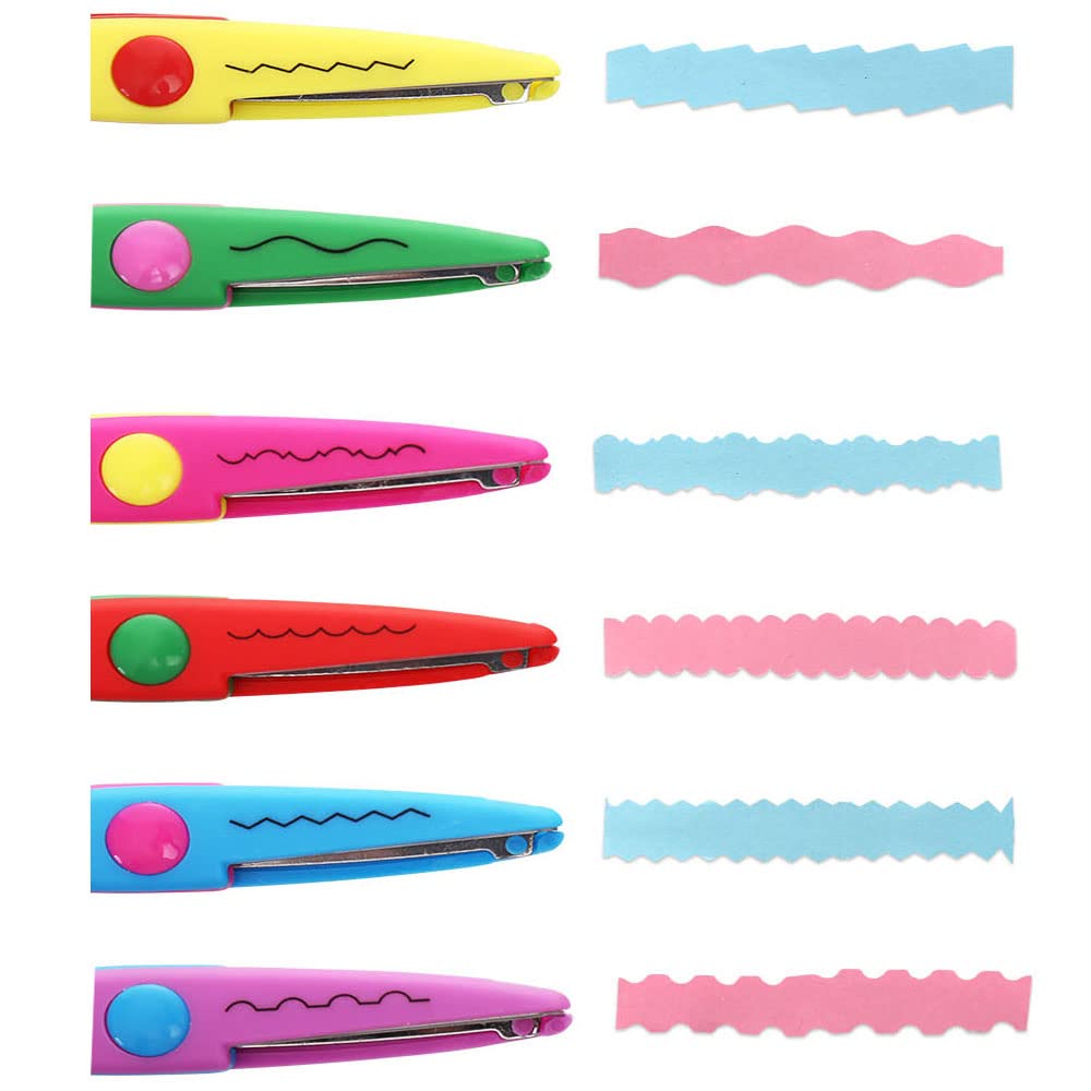 Scrapbook Paper Punch and Decorative Scissors, Qtopun 6 Pcs Creative Scissors and 12 Pcs Craft Punch Wave Lace Edge Cutters Paper Hole Punchers for Crafts, DIY Photo, Set of 18 (18-Mixed)