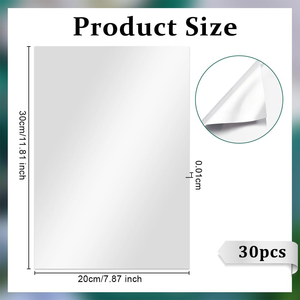 OLYCRAFT 30 Sheets Aluminum Metal Crafts 11.8x7.9 Inch Double-Sided Silver Art Metal Foil Sheets 0.1mm Thick Tinfoil Flashing Metals Sheet for Painting Engraving and Embossing Art Project DIY Crafts