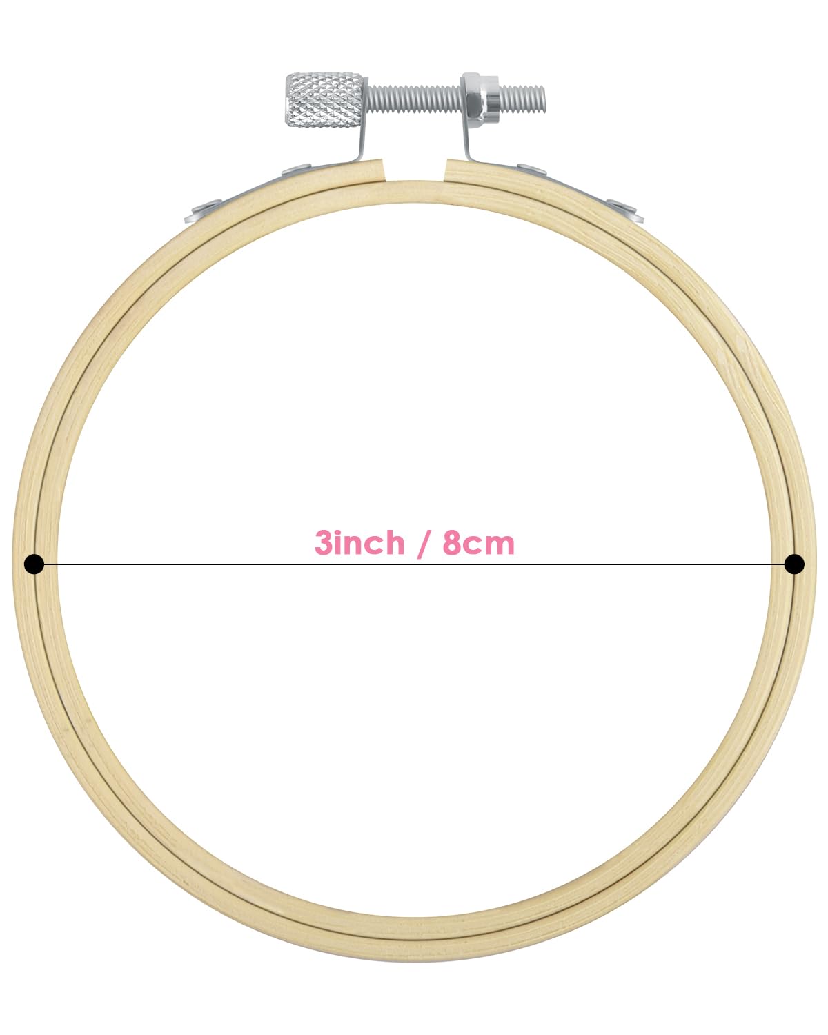 TINDTOP 16 Pieces 3 inch Embroidery Hoops, Bamboo Frame Circle Cross Stitch Hoop Ring Embroidery Hoops Set for Embroidery and Cross Stitch