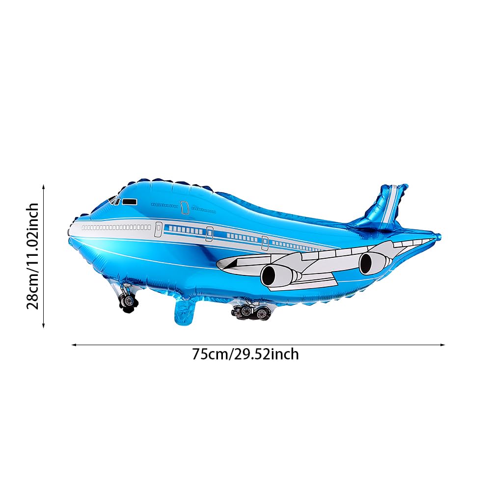 PageebO Travel Themed Party Balloon Arch Kit 131pcs Dusty Blue Coffee Balloon with Globe Plane Aluminium Balloon for Time Flies 1st Birthday Party Retirement Farewell Party Decorations