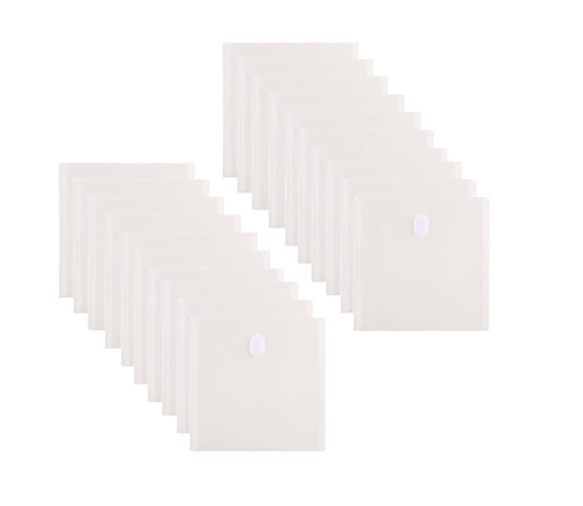 YESSART 7 x 7 Square Clear Plastic Envelopes Die Cut Stencil Storage Holder 20 Pack Hook Loop Closure