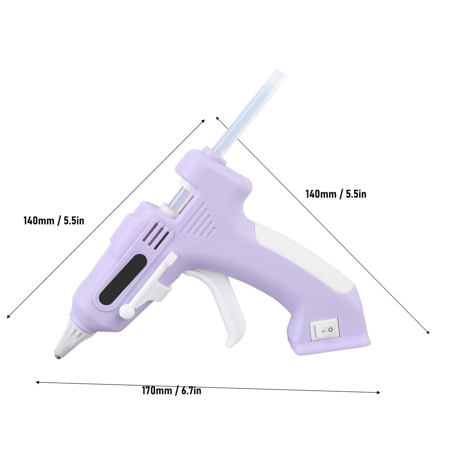 Cordless Hot Glue Gun Kit, High Temperature Mini Electric Hot Glue Kit with 10Pcs 7mm High Adhesion Sticks, Hot Melt Glue Tool for Home Repair, Arts & Crafts (Violet)