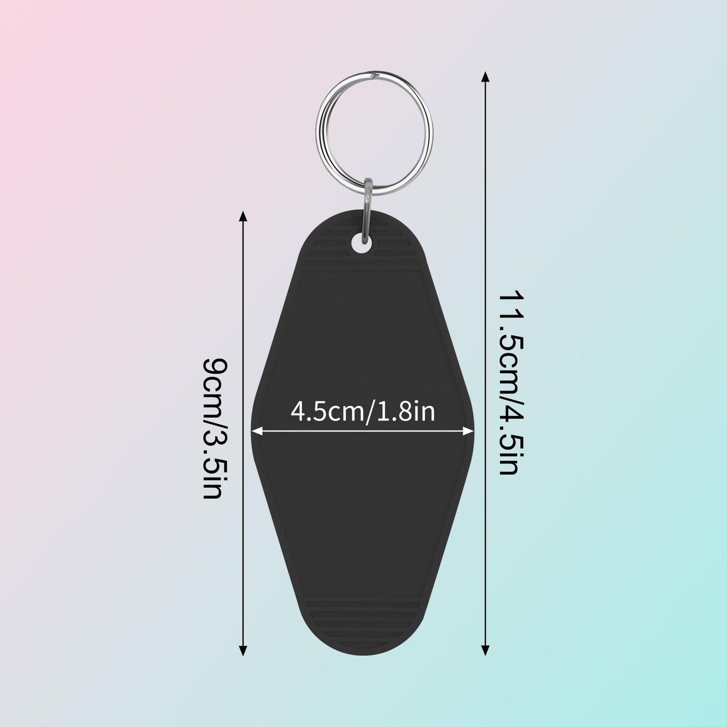 LOTMER 40 PCS Hotel Keychain Blank with Key Rings, Black Plastic Motel Keychain for DIY Keychain and Luggage Tag