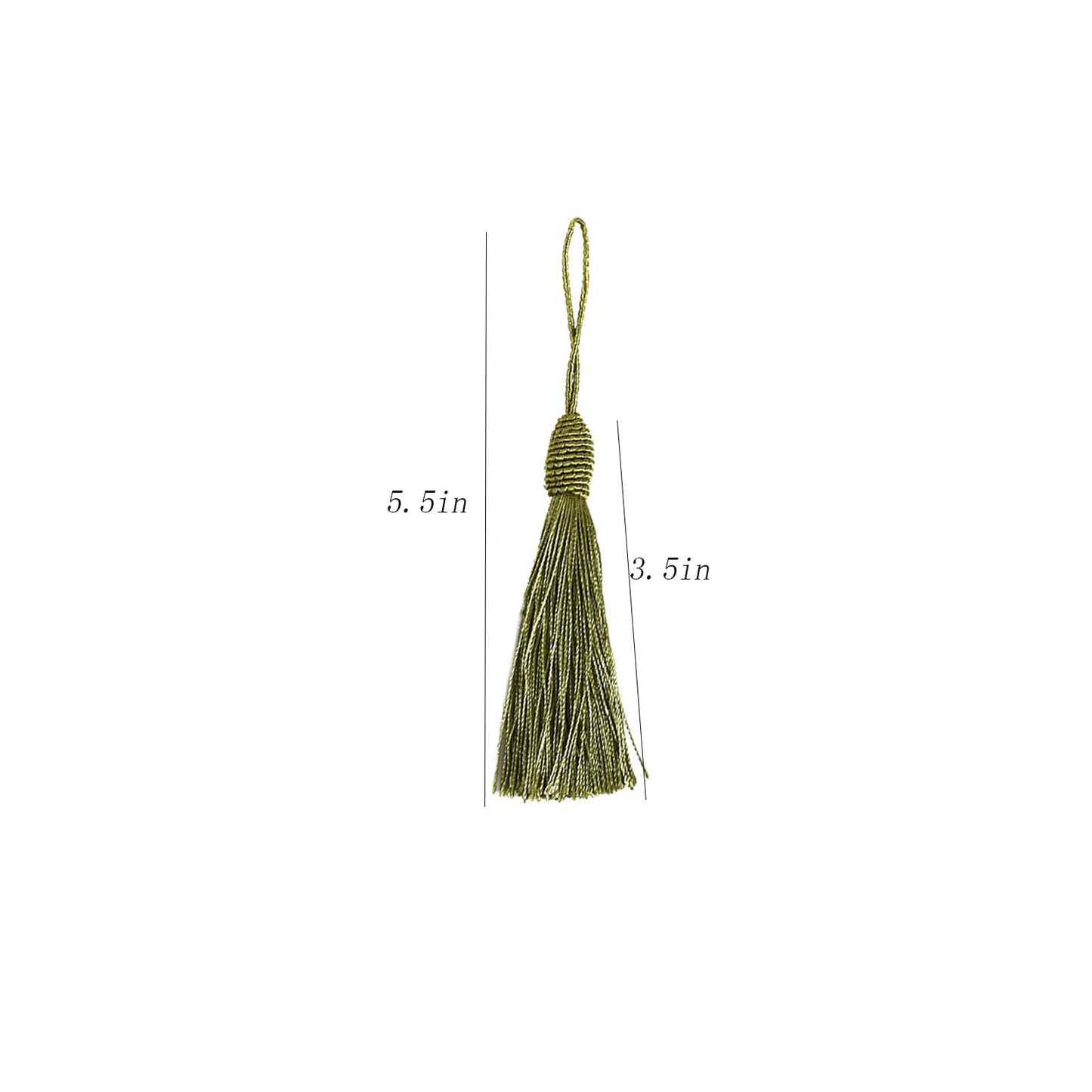 20pcs 5.5Inch Craft Tassels Handmade Polyester Filament Embellishments for Keychain Earring Jewelry Making, Souvenir, Graduation,Clothing Sewing,Gift Tag DIY Craft Projects. (Military Green 1)