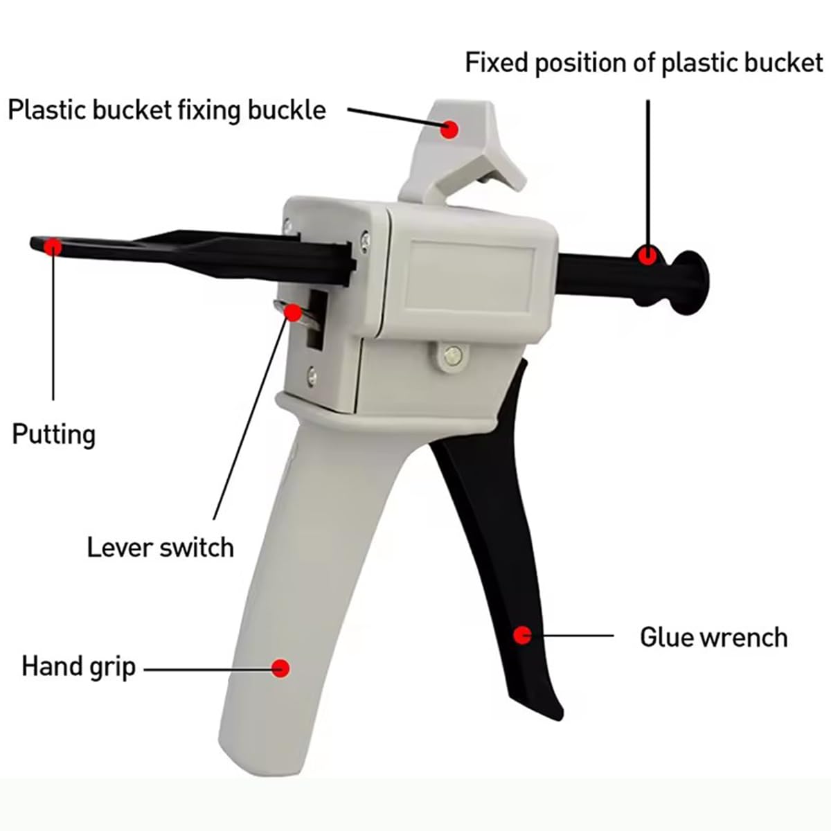 HFYJJHKQ 1:1 glue gun AB epoxy sealant gun 50ml 1:1 manual glue gun AB two-component glue dispensing gun kit