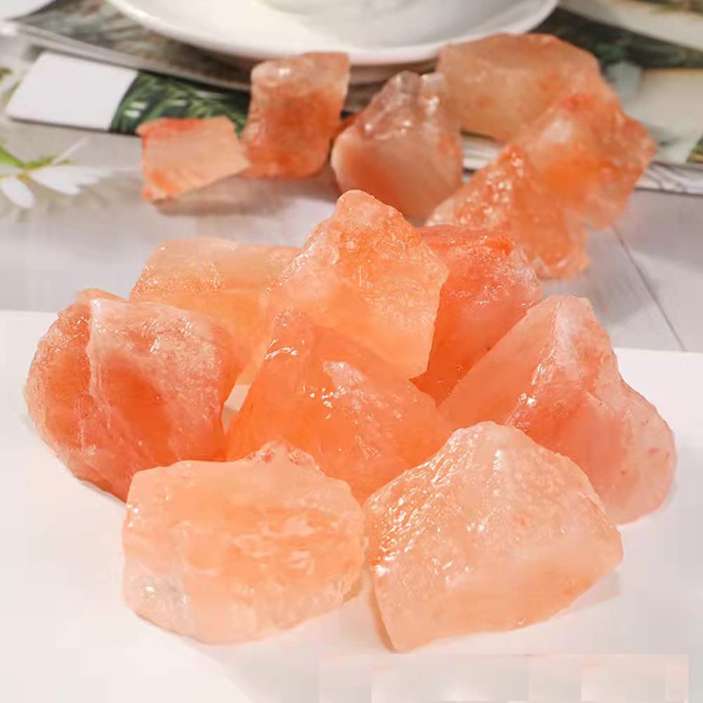 1.97 to 3.94 Inches Himalayan Pink Crystal Salt Stones, 1.1 Pounds Himalayan Pink Salt Chunks for Salt Rock Lamp,Salt Bowl,and Decorations M34