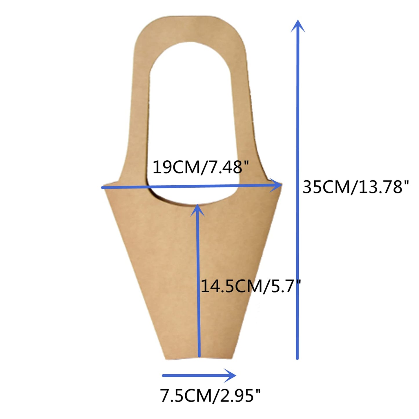 LONG XIN SERIES 20Pcs Kraft Paper Flower Gift Bags with Handles Flower Bouquet Holders for Mother's Day Easter Wedding Favors Birthday Presents Home Decor