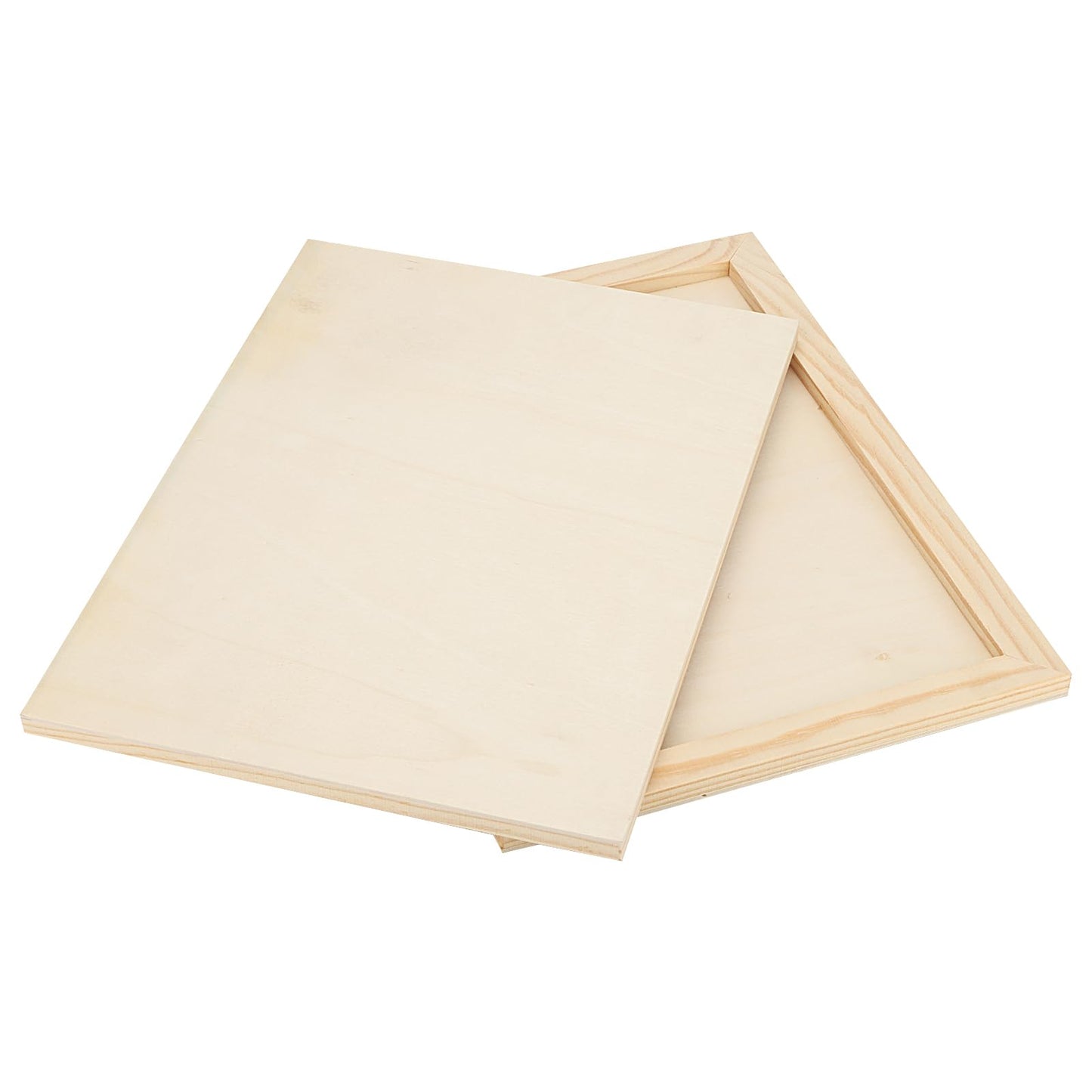 SOUJAP 8 Pack 9 x 12 Inch Wood Canvas Board, Unfinished Wooden Flat Panels, Wood Cradled Framed Canvas for Painting Craft Art