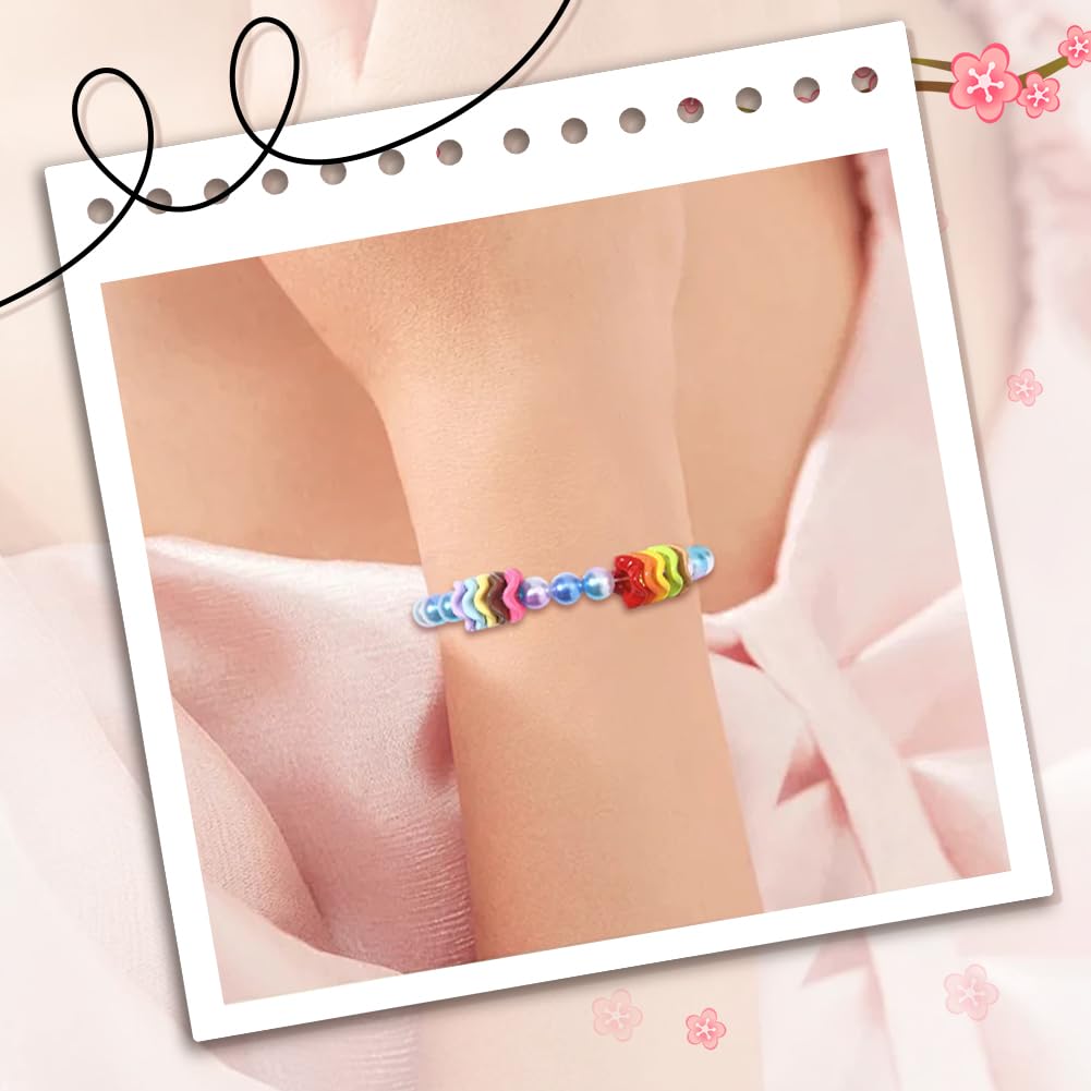 SUNNYCLUE 1 Box 100Pcs Wave Beads Wavy Beads Bulk Mini Plastic Acrylic Colorful Opaque Flower Spacers for Jewelry Making DIY Bracelets Necklace Earrings Keychains Crafts Supplies Women Adults