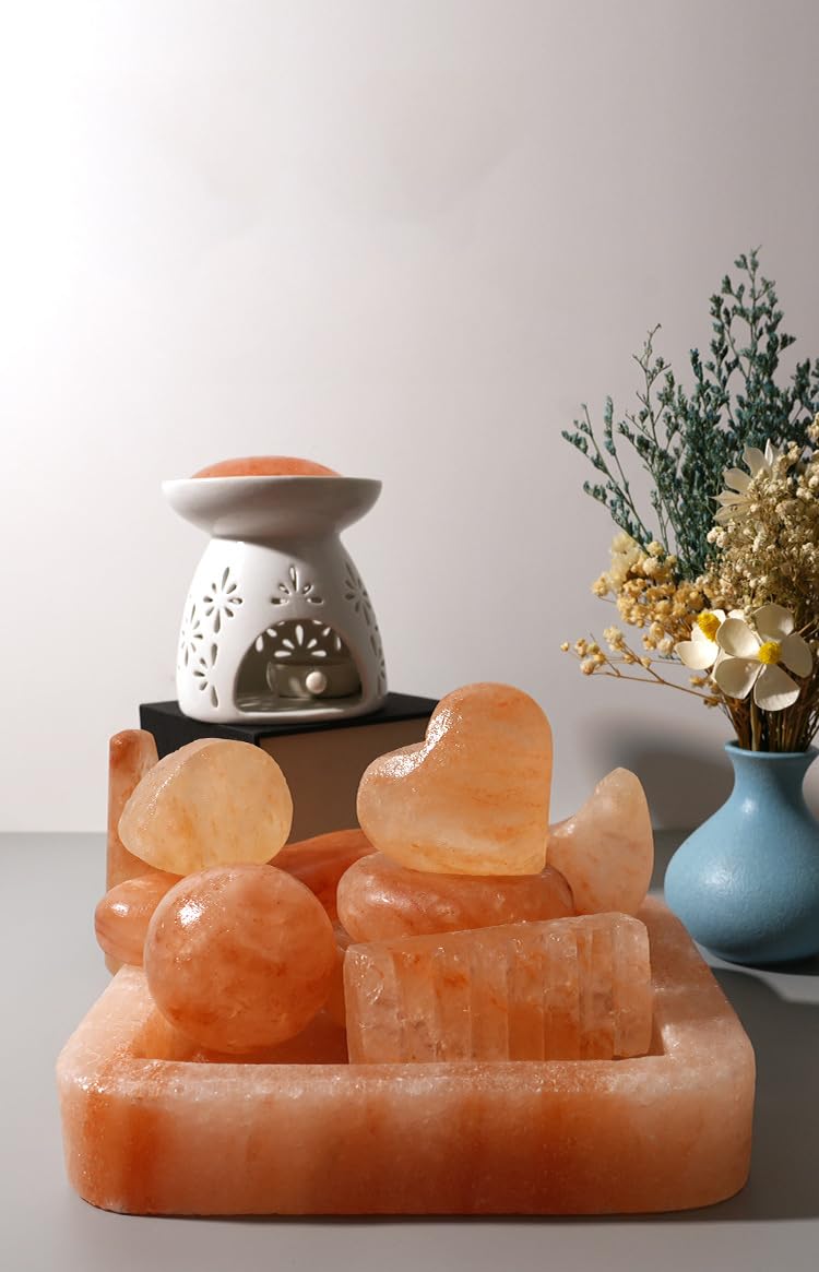 QYLHH 2 Pcs Mushroom Shape Himalayan Salt Massage Stones Hot Massage Cold Massage Stones Set Warm Rocks Kit for Facial SPA