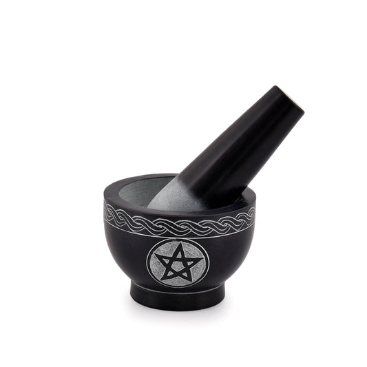 Kaizen Casa Mortar and Pestle Set Unique - Pestle and Mortar Bowl Solid Stone Grinder for Herbs Spice Guacamole Garlic Ginger Root