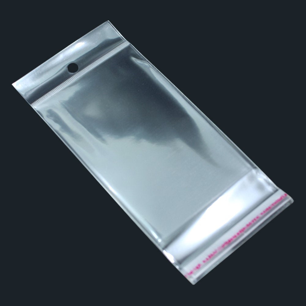 PABCK 100Pcs 2.76x4.13 inch Earring Jewelry Display Hanging Cards and 3.15x4.7 inch Self Adhesive Cello Cellophane Bags Jewellery Display Hang Holder Crafts Organizers Packaging