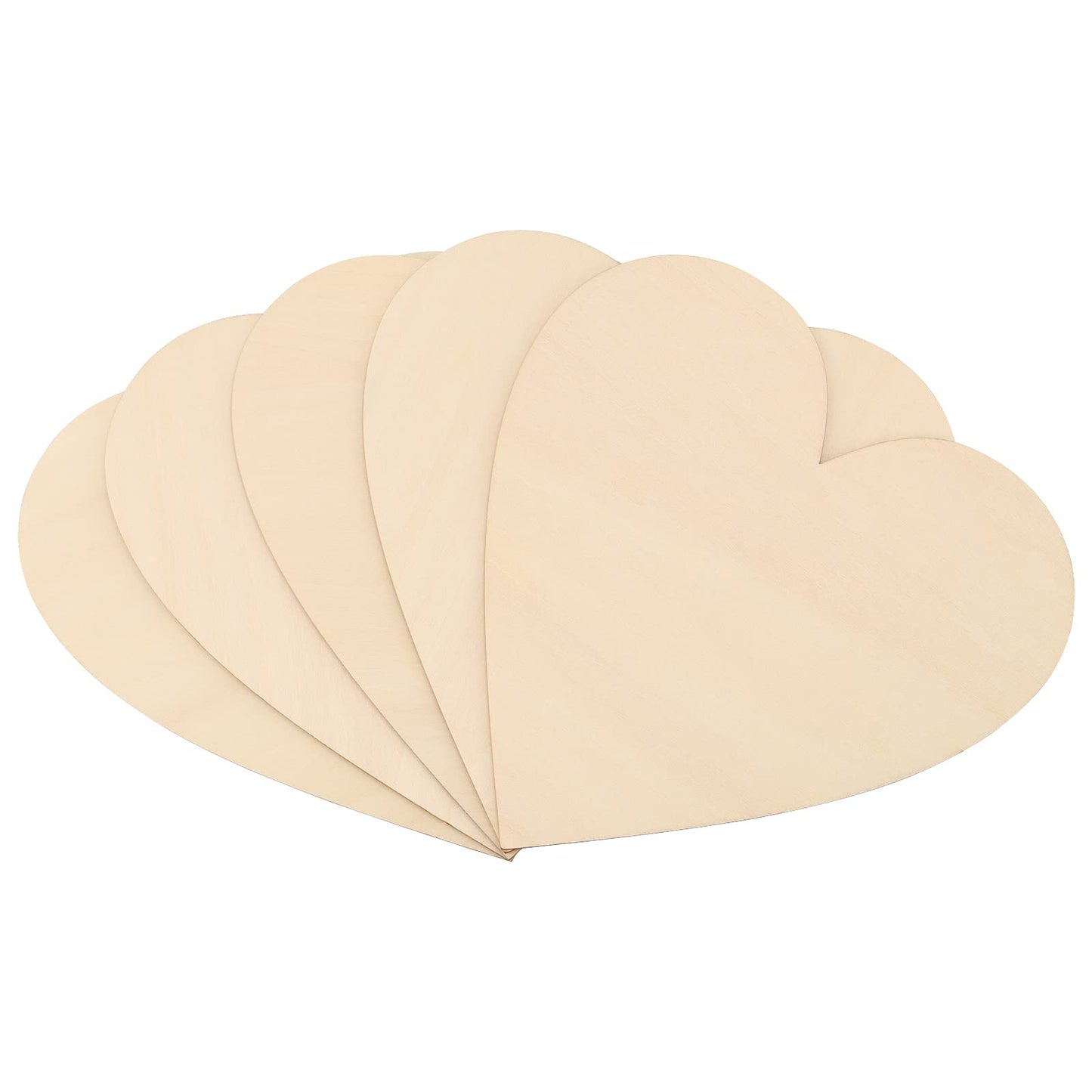 HOIGON 30 PCS 8 Inch Large Wooden Hearts, 1/8 Inch Thick Unfinished Wood Heart Cutouts, Blank Natural Wooden Heart Shape Slices for DIY Craft Embellishment, Wedding, Valentine, Decor