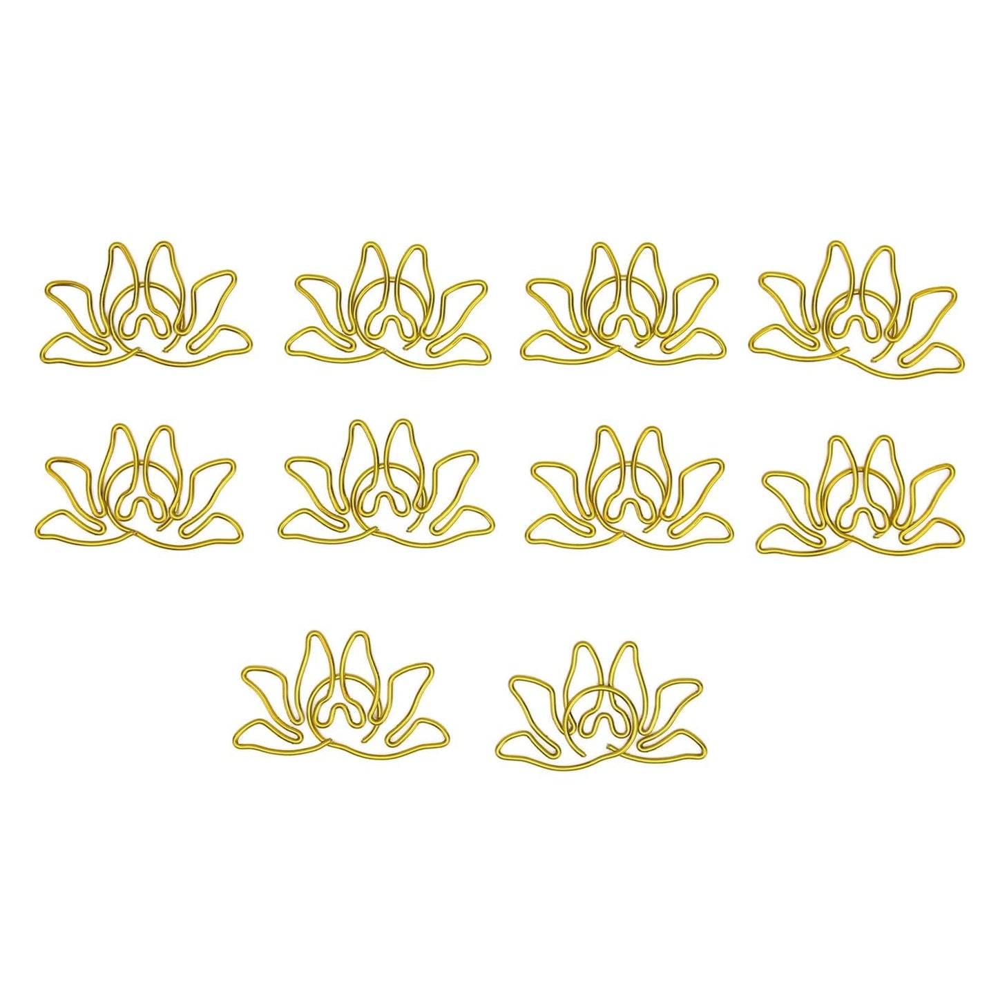 Kukyller 100PCS Small Gold Paper Clips, Small Metal Lotus Flower Shaped Paper Clips Decorative Paperclips Portable Office Supplies for Office School Home Desk Organizers