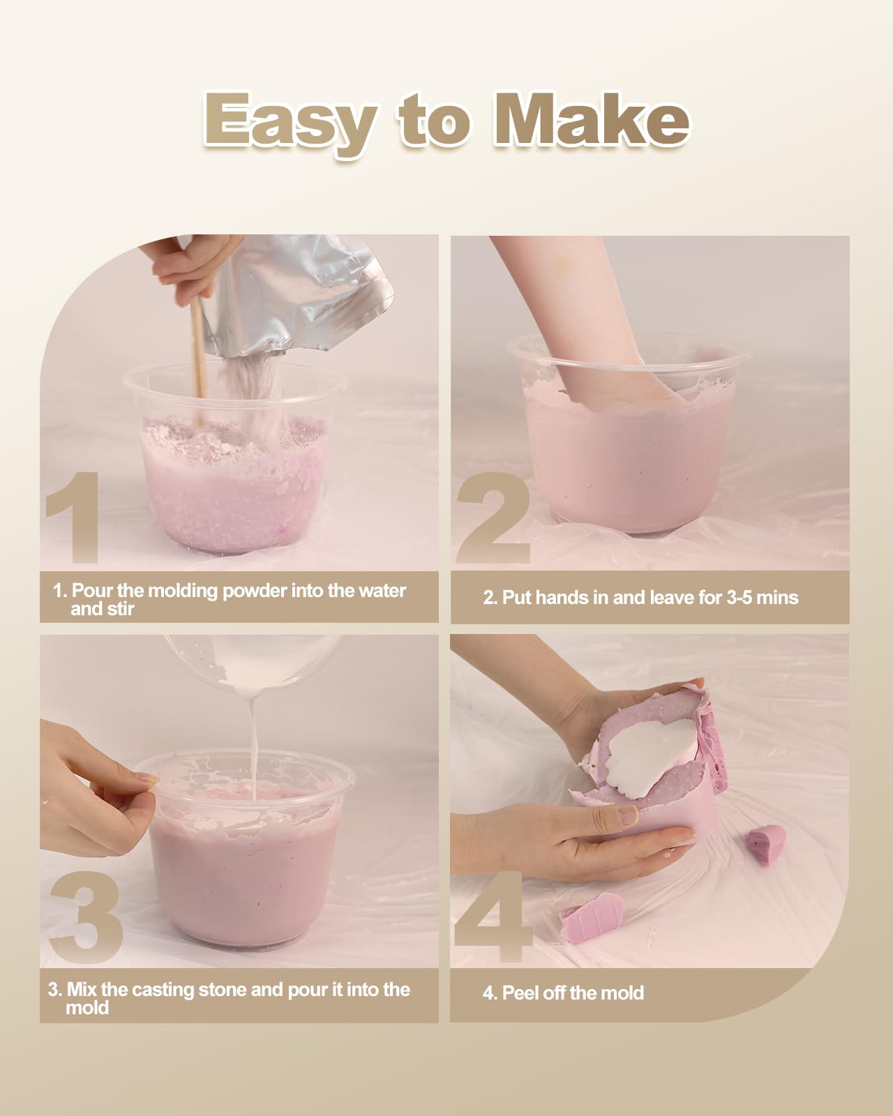Oiomniv Baby Casting Kit Hand and Feet, 3D Newborn Keepsake for Babies Hand & Foot Molding, DIY Hand and Footprint Keepsake, Baby Chirstmas Gifts for Girls and Boys, Shower Gifts for Moms